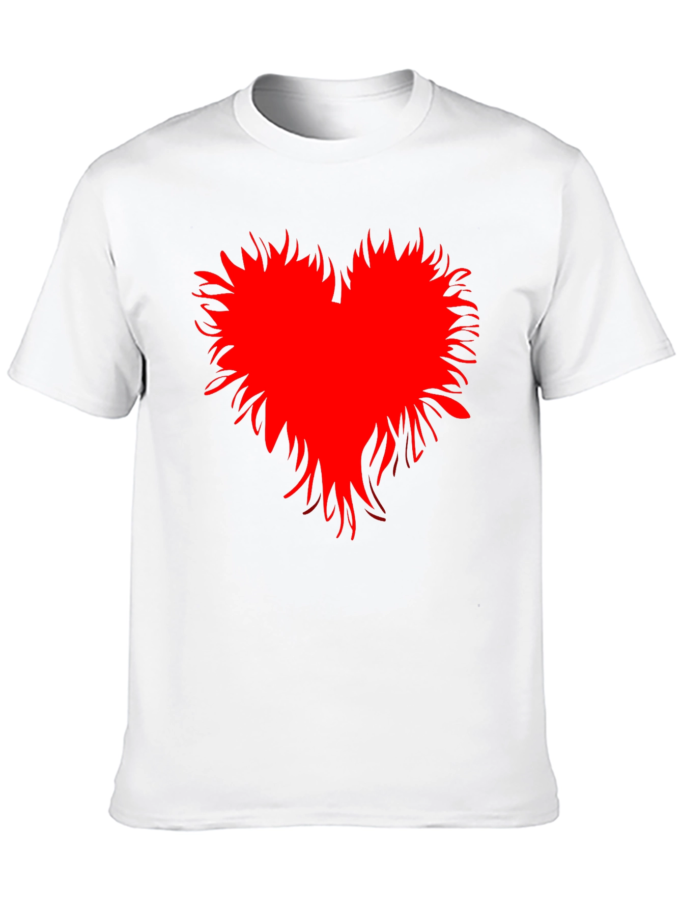 Edgy Red Heart Graphic Black T-Shirt