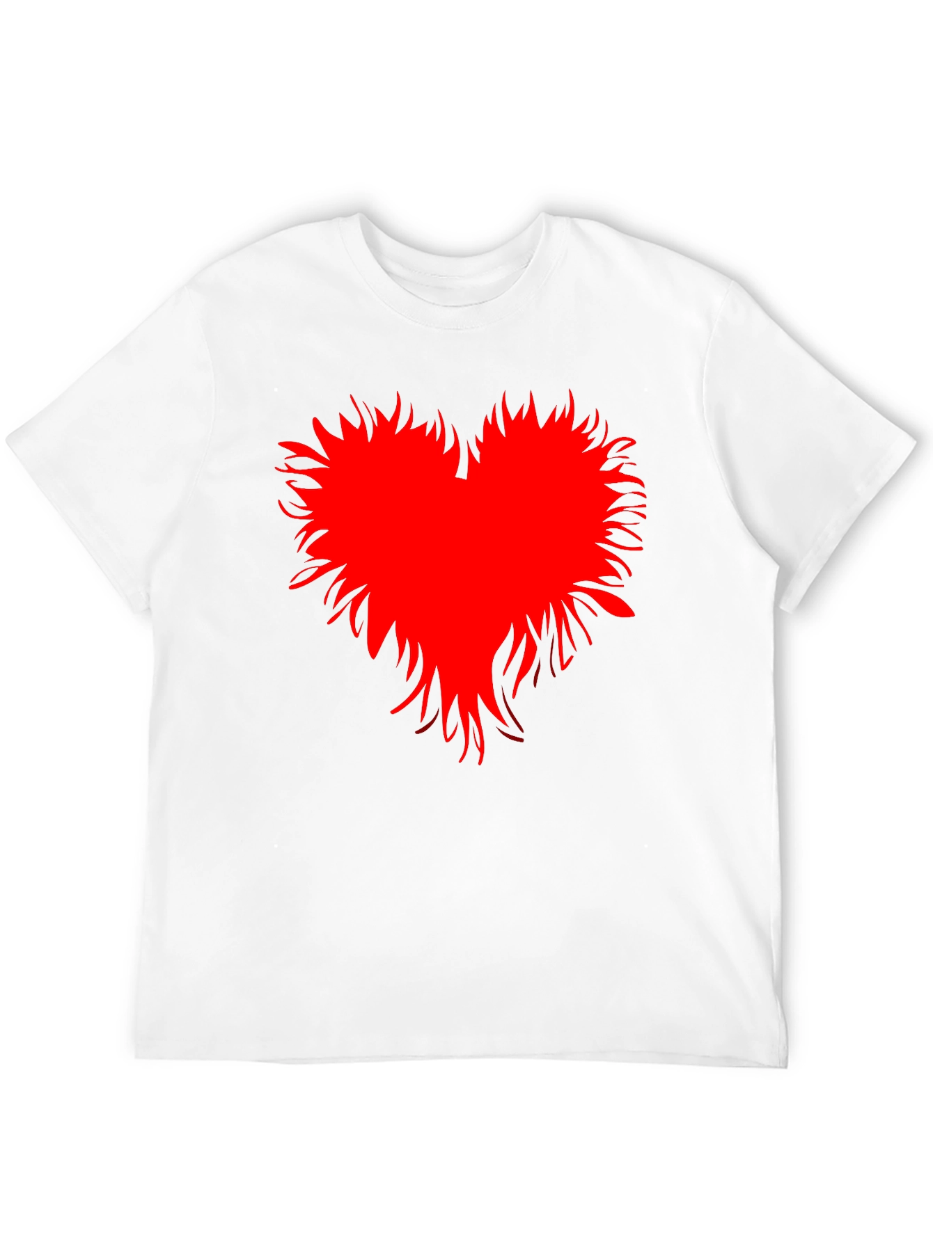 Edgy Red Heart Graphic Black T-Shirt