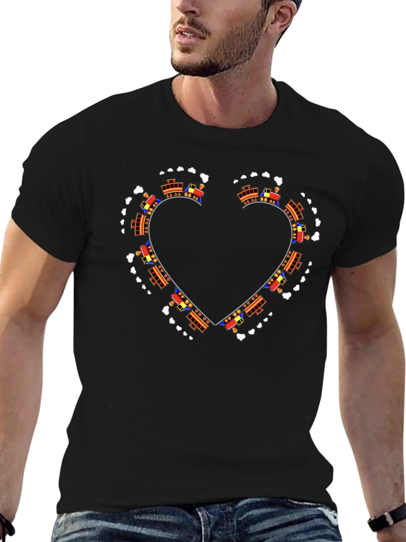 Train Heart Graphic Tee - Express Your Love!