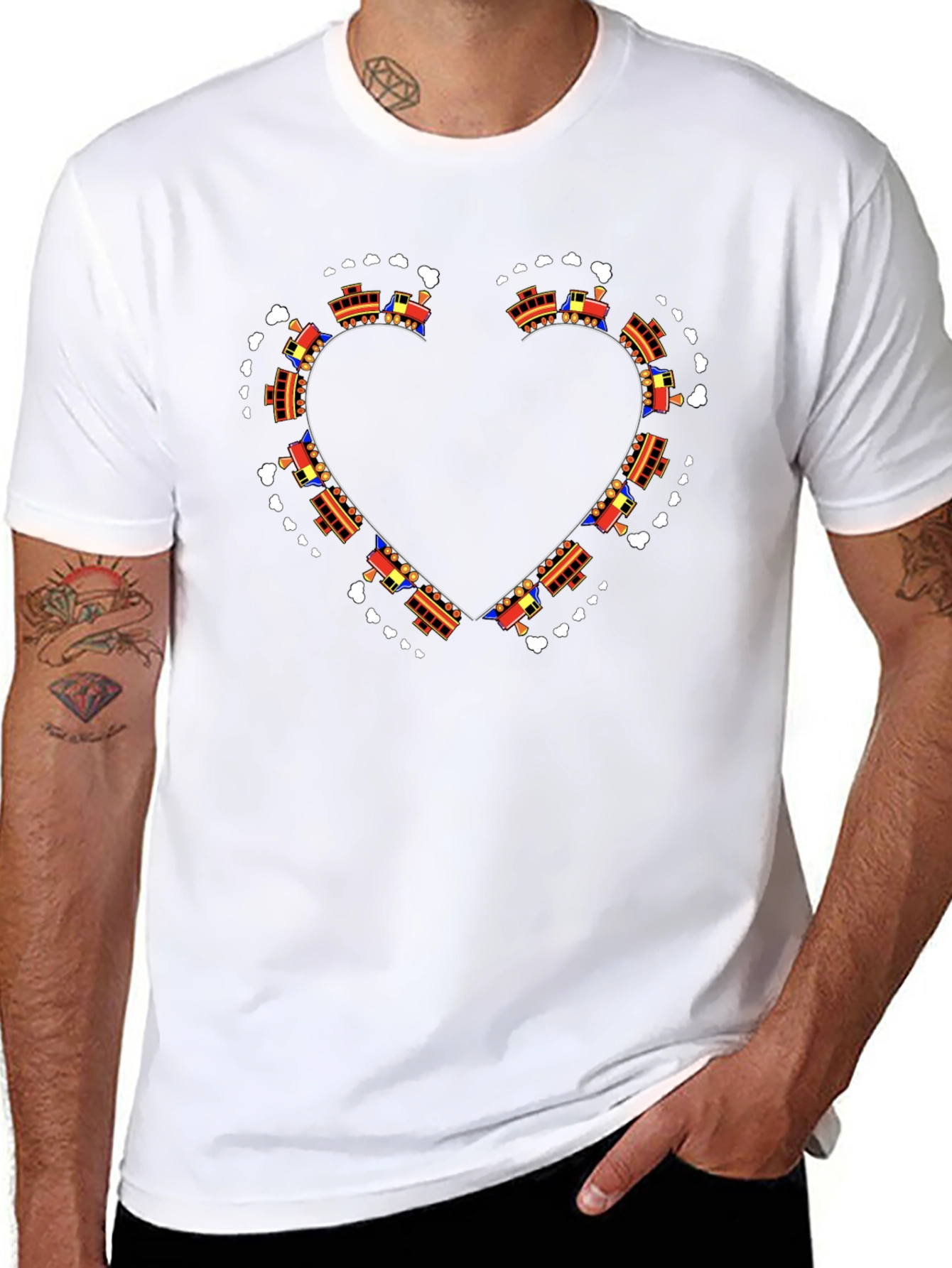 Train Heart Graphic Tee - Express Your Love!