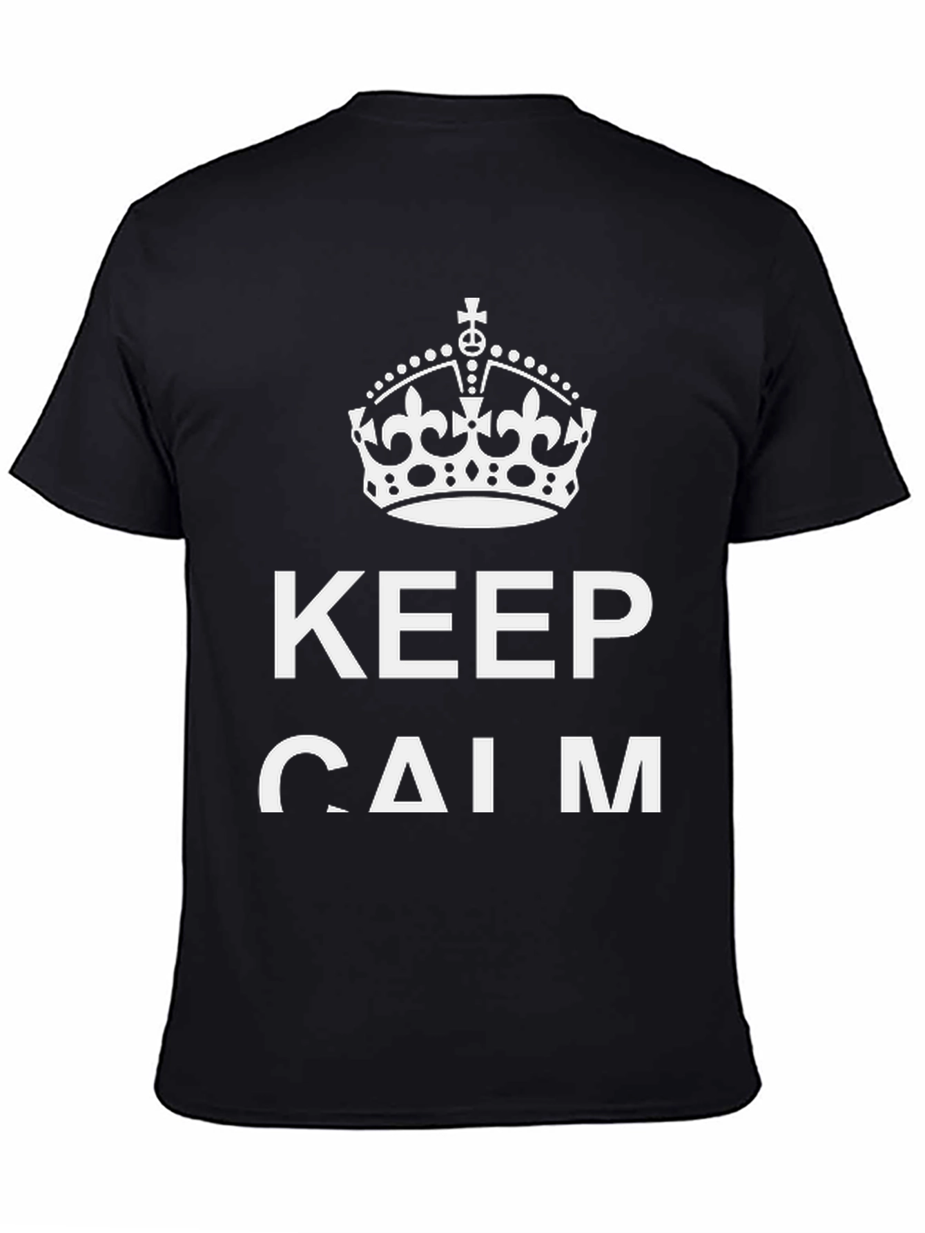 Keep Calm Graphic Tee - Black Cotton Blend T-Shirt