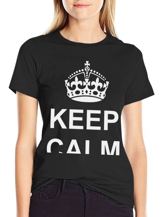 Keep Calm Graphic Tee - Black Cotton Blend T-Shirt