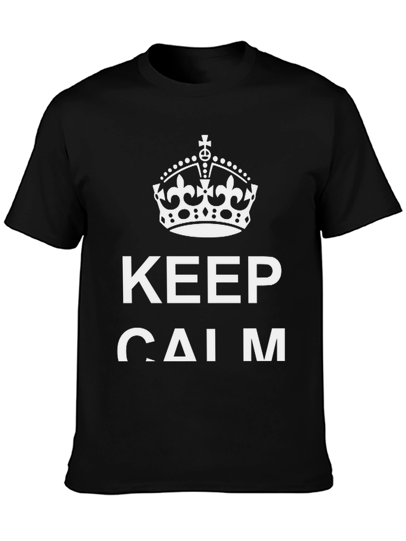 Keep Calm Graphic Tee - Black Cotton Blend T-Shirt