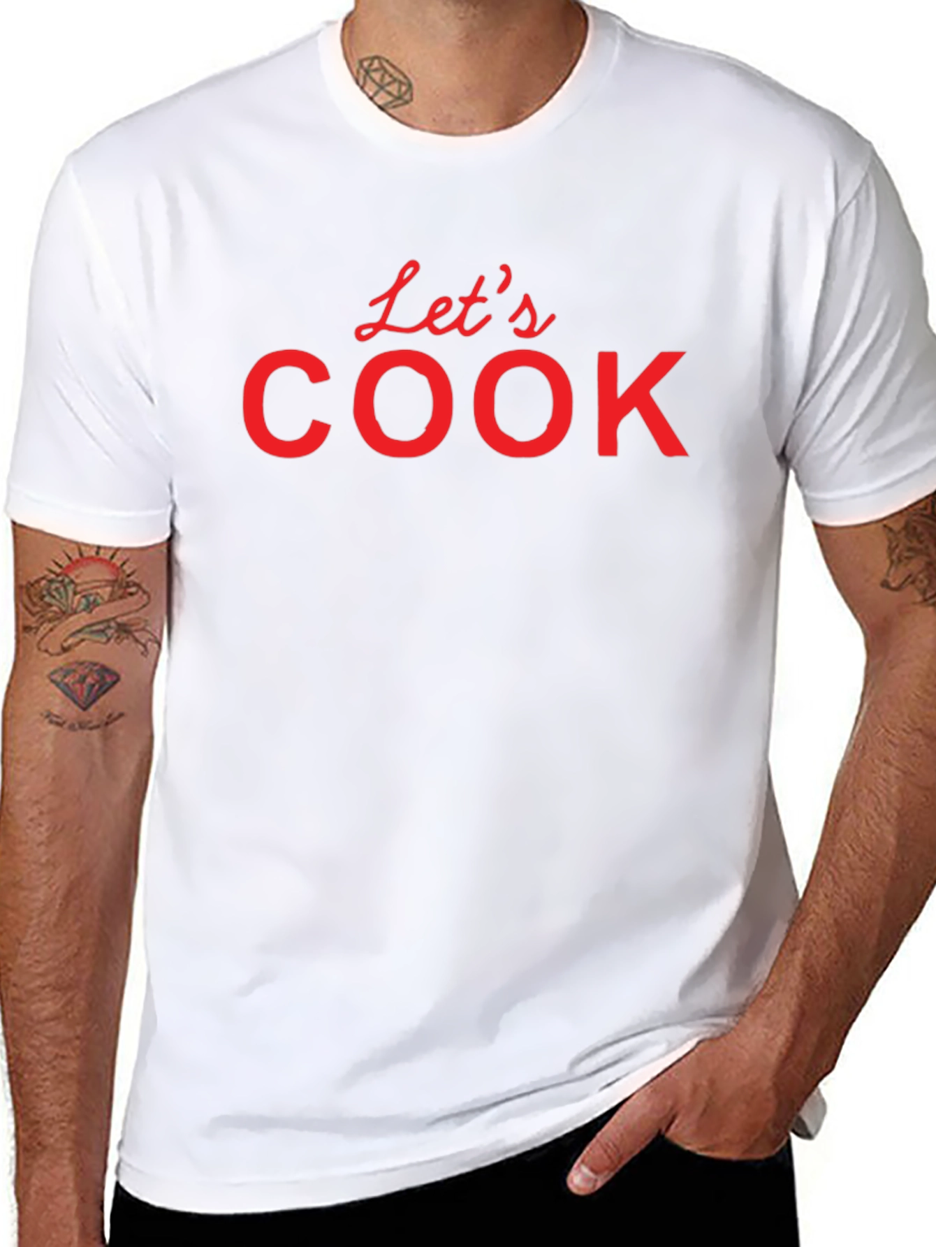 Lets Cook T-Shirt - Black Crew Neck Tee