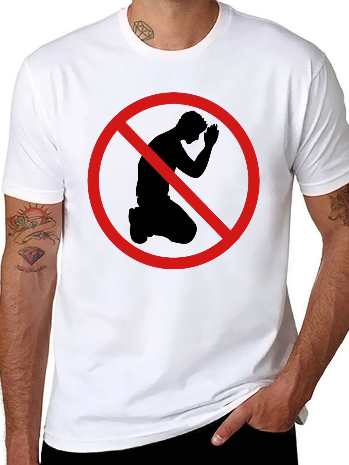 Black T-Shirt: No Kneeling Graphic Tee