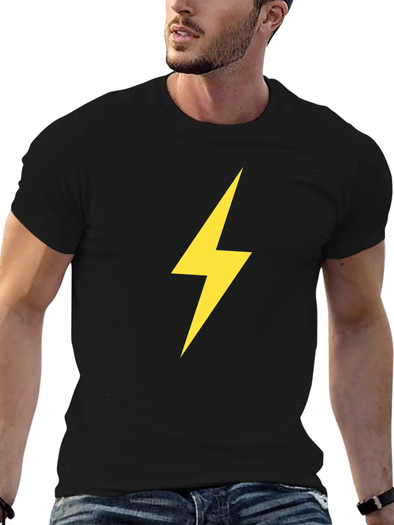 Electric Bolt Tee - Black Cotton Comfort