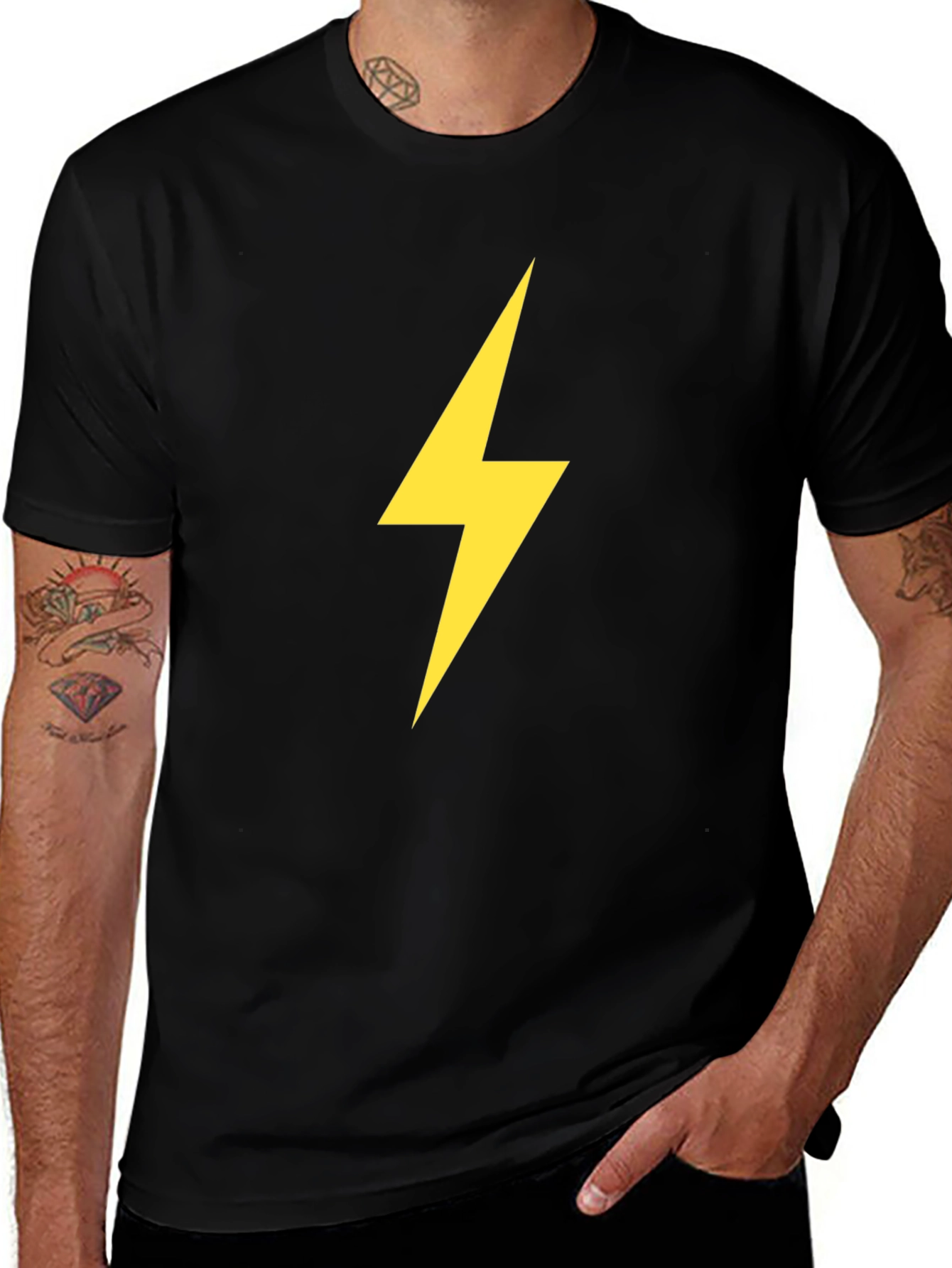 Electric Bolt Tee - Black Cotton Comfort
