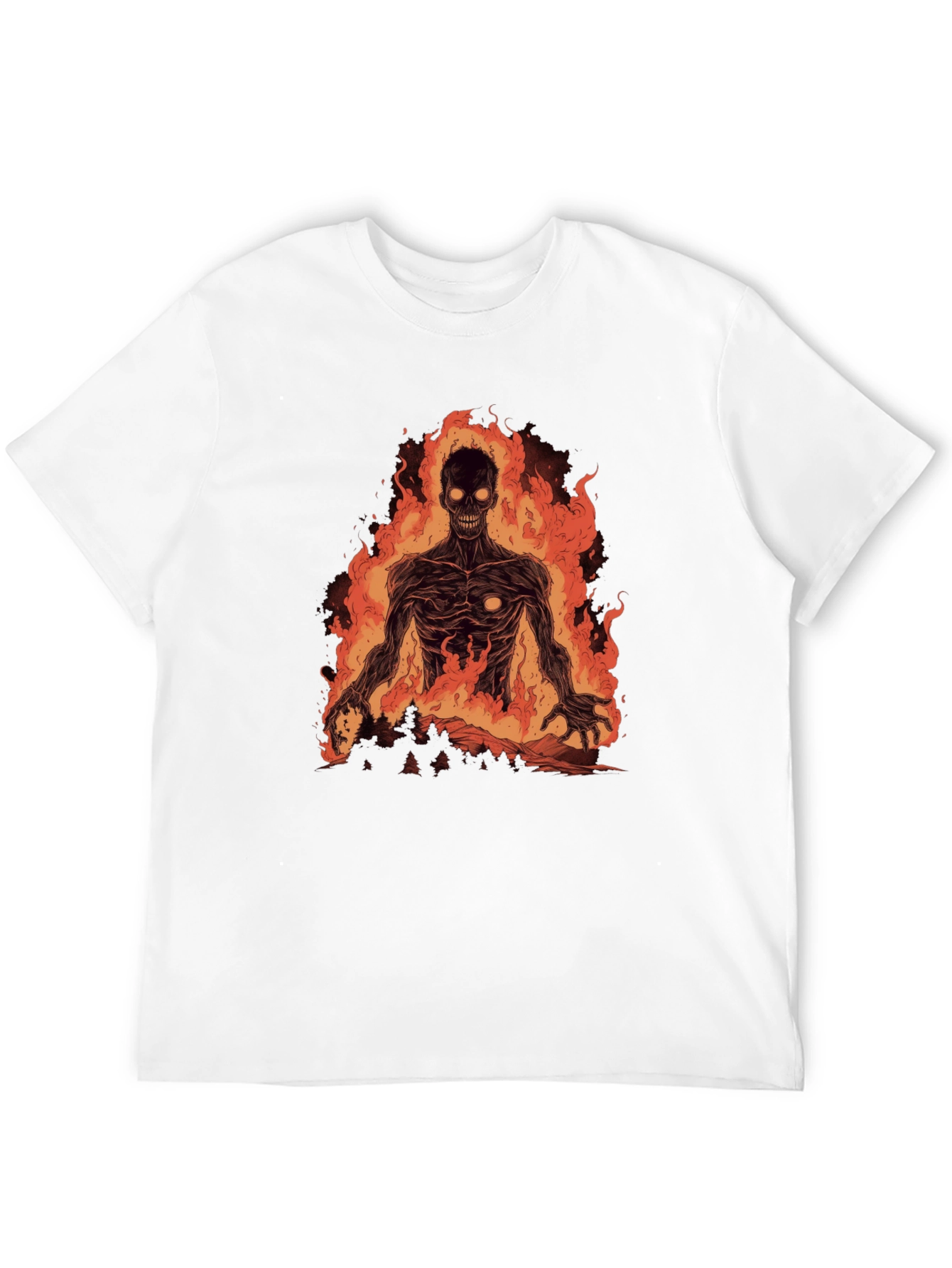 Fiery Undead Graphic Tee - Black