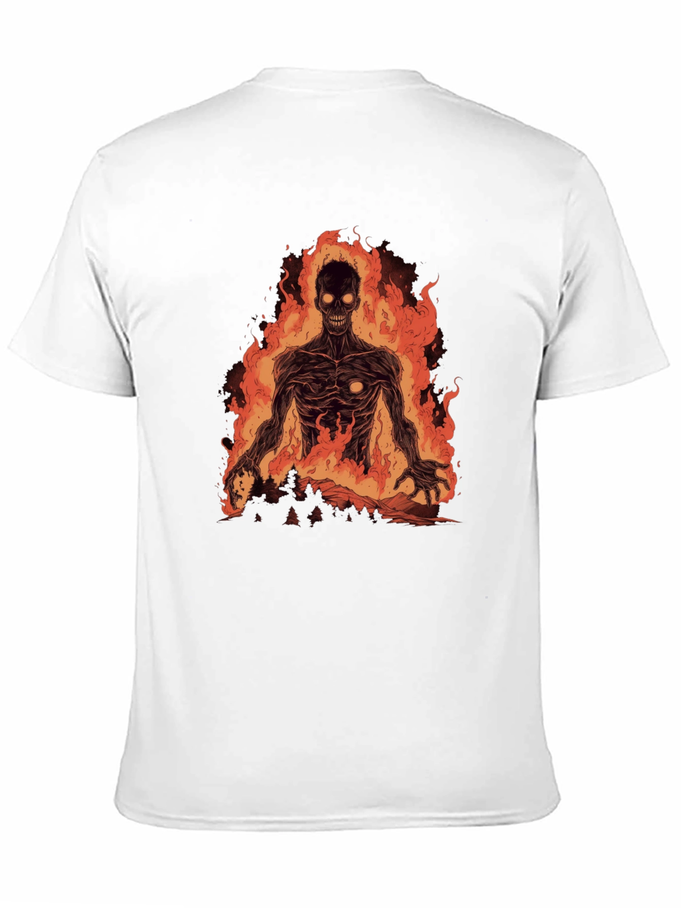 Fiery Undead Graphic Tee - Black