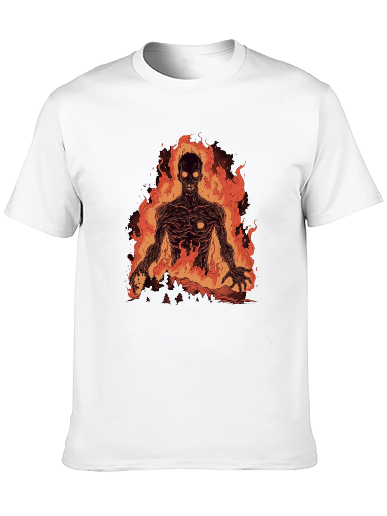 Fiery Undead Graphic Tee - Black