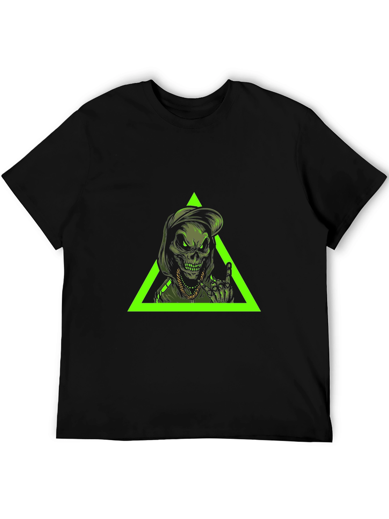 Edgy Skull Graphic Tee - Black