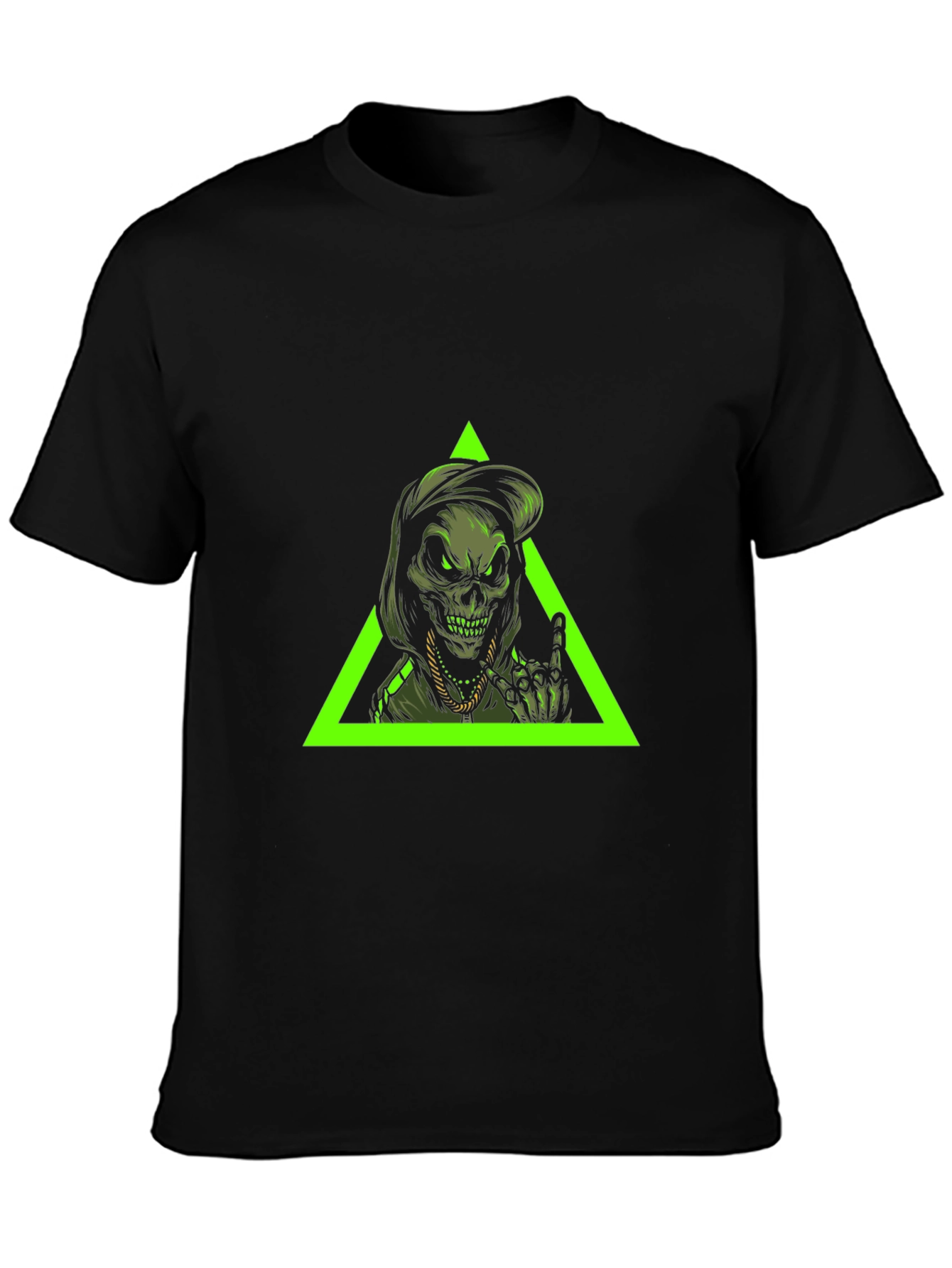 Edgy Skull Graphic Tee - Black