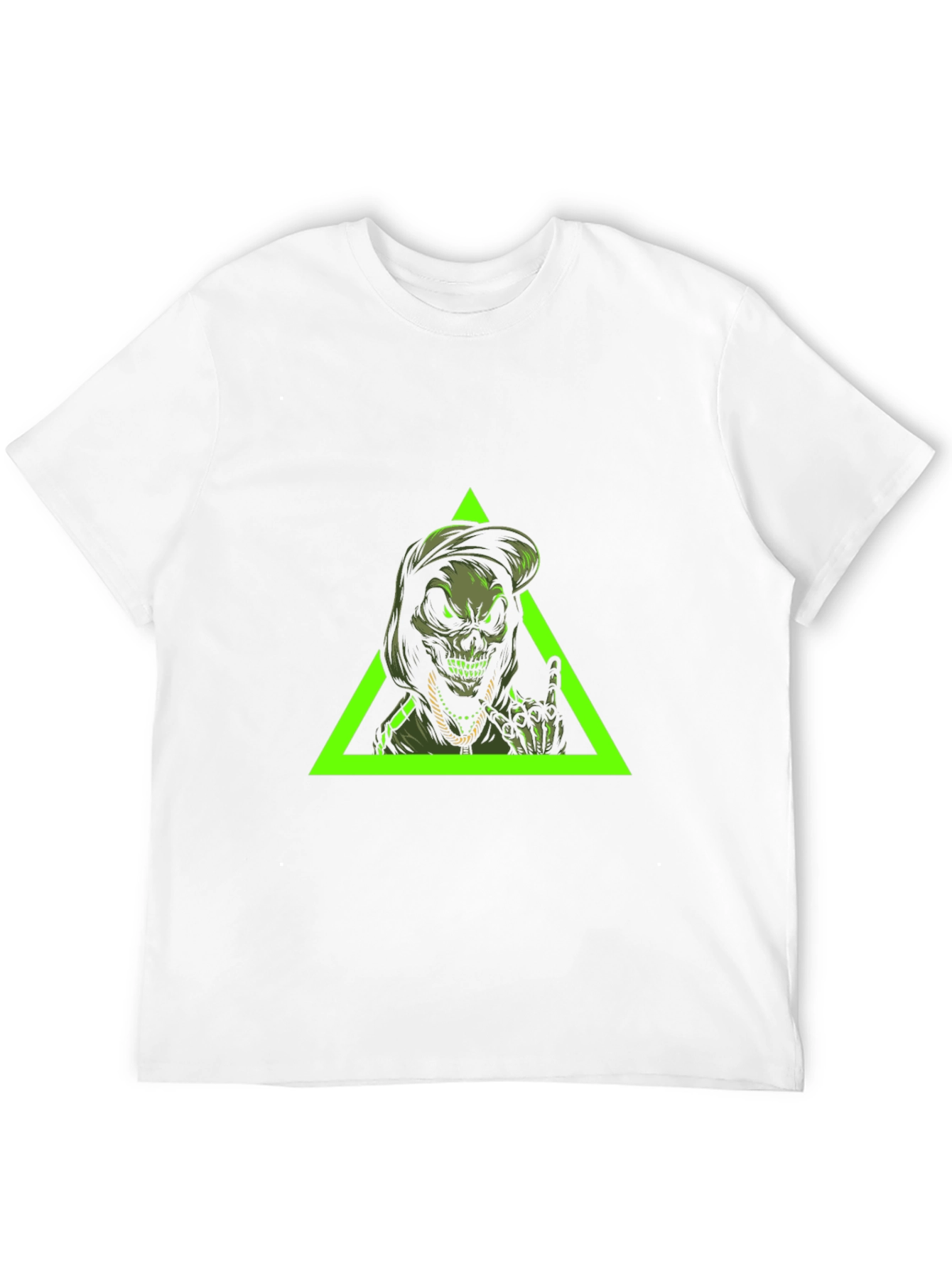 Edgy Skull Graphic Tee - Black