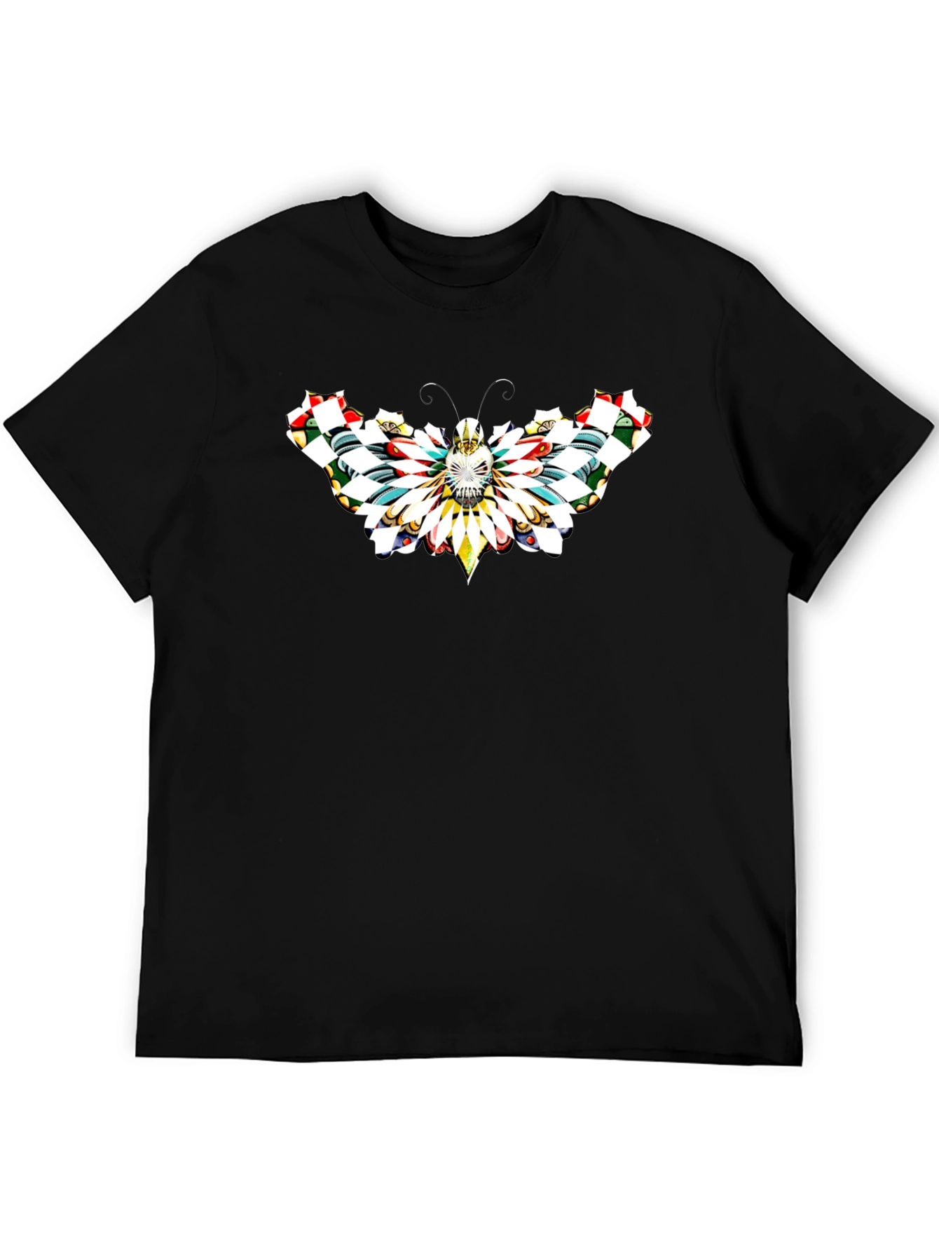 Butterfly Graphic Tee - Black Cotton T-Shirt