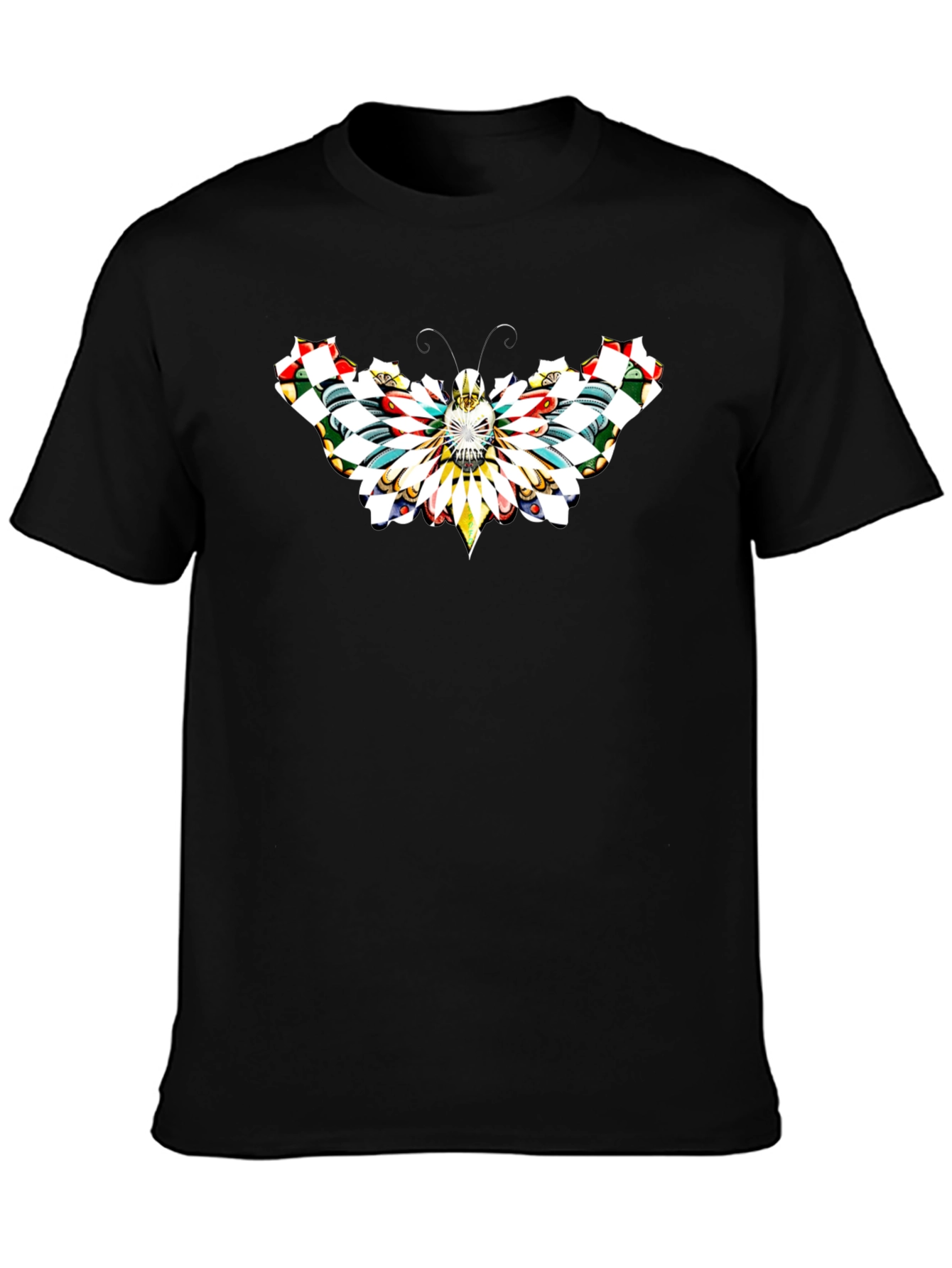 Butterfly Graphic Tee - Black Cotton T-Shirt