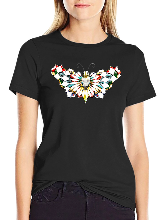 Butterfly Graphic Tee - Black Cotton T-Shirt