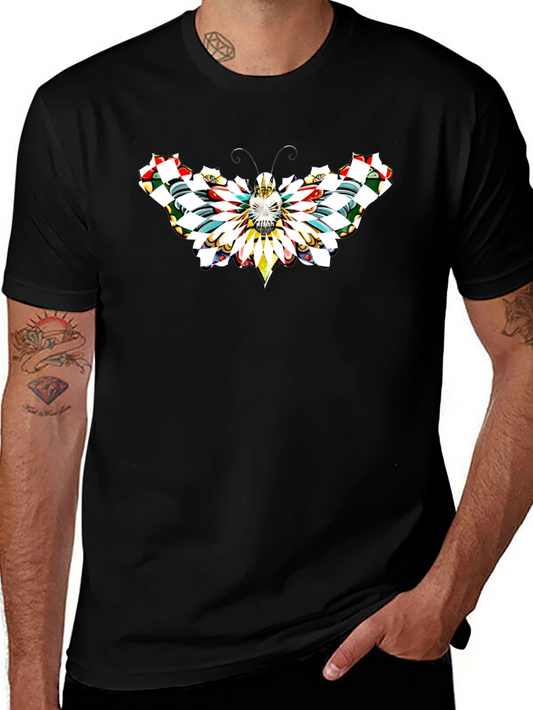 Butterfly Graphic Tee - Black Cotton T-Shirt