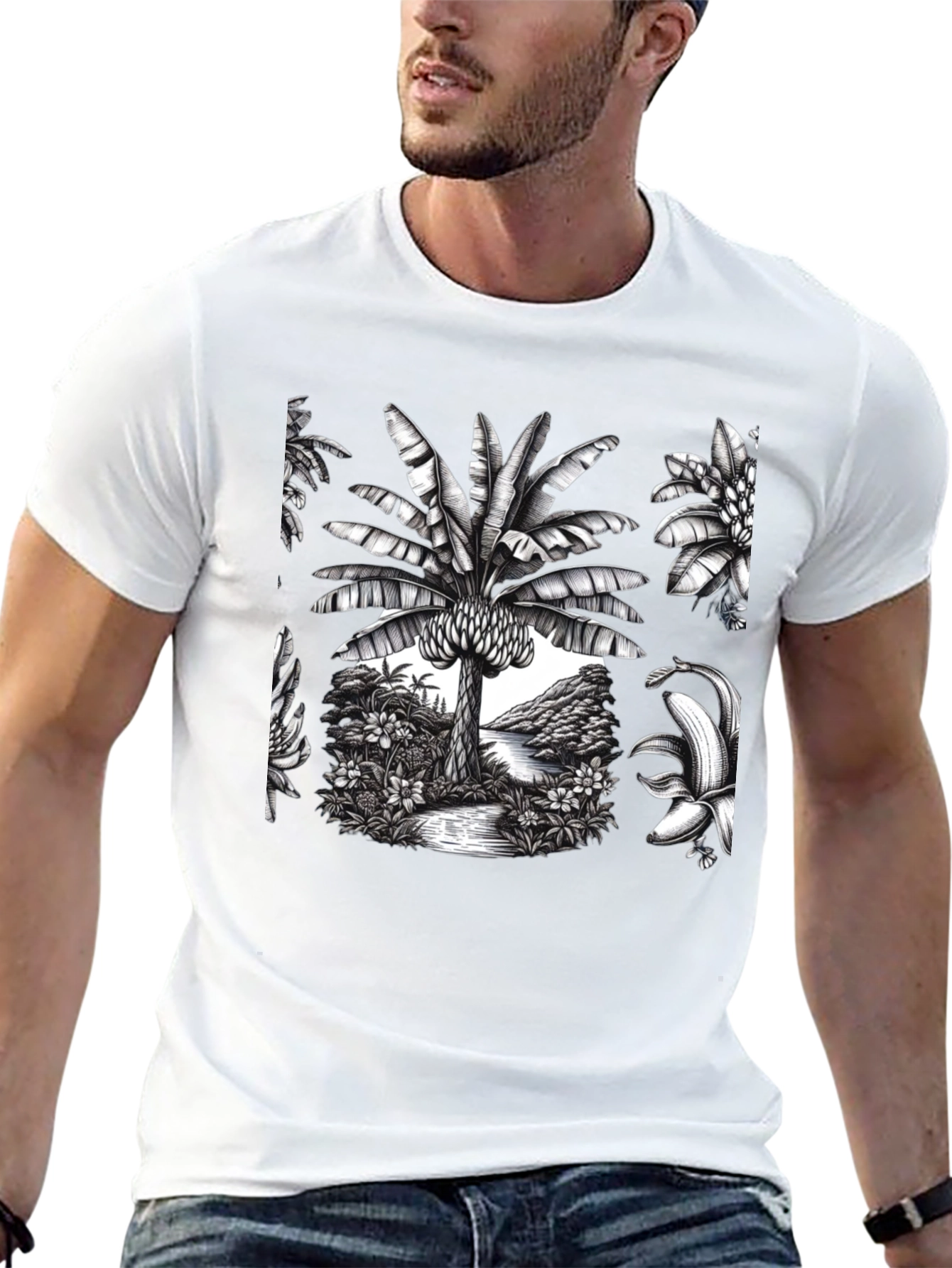 Tropical Banana Tree Graphic Tee