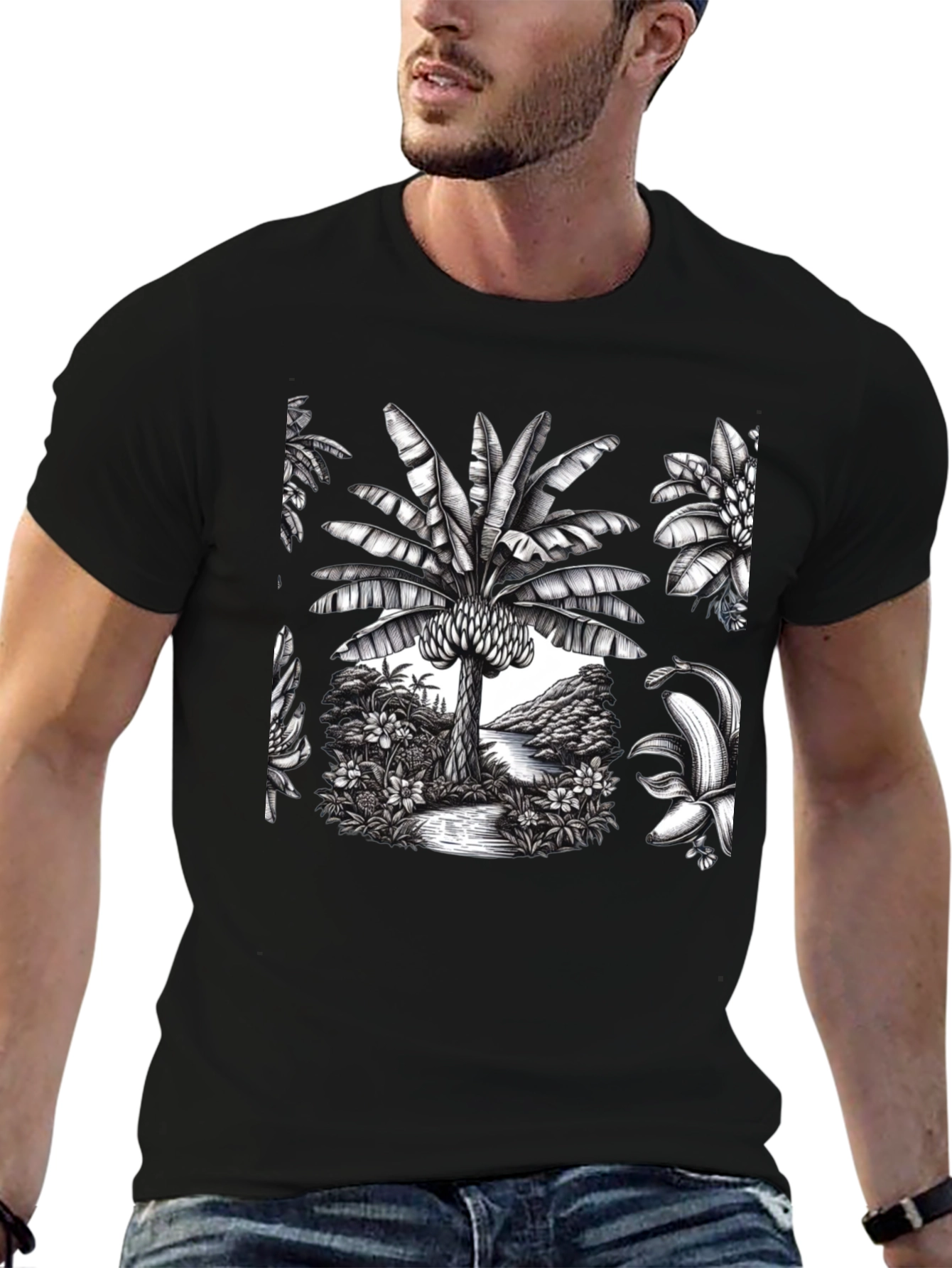 Tropical Banana Tree Graphic Tee