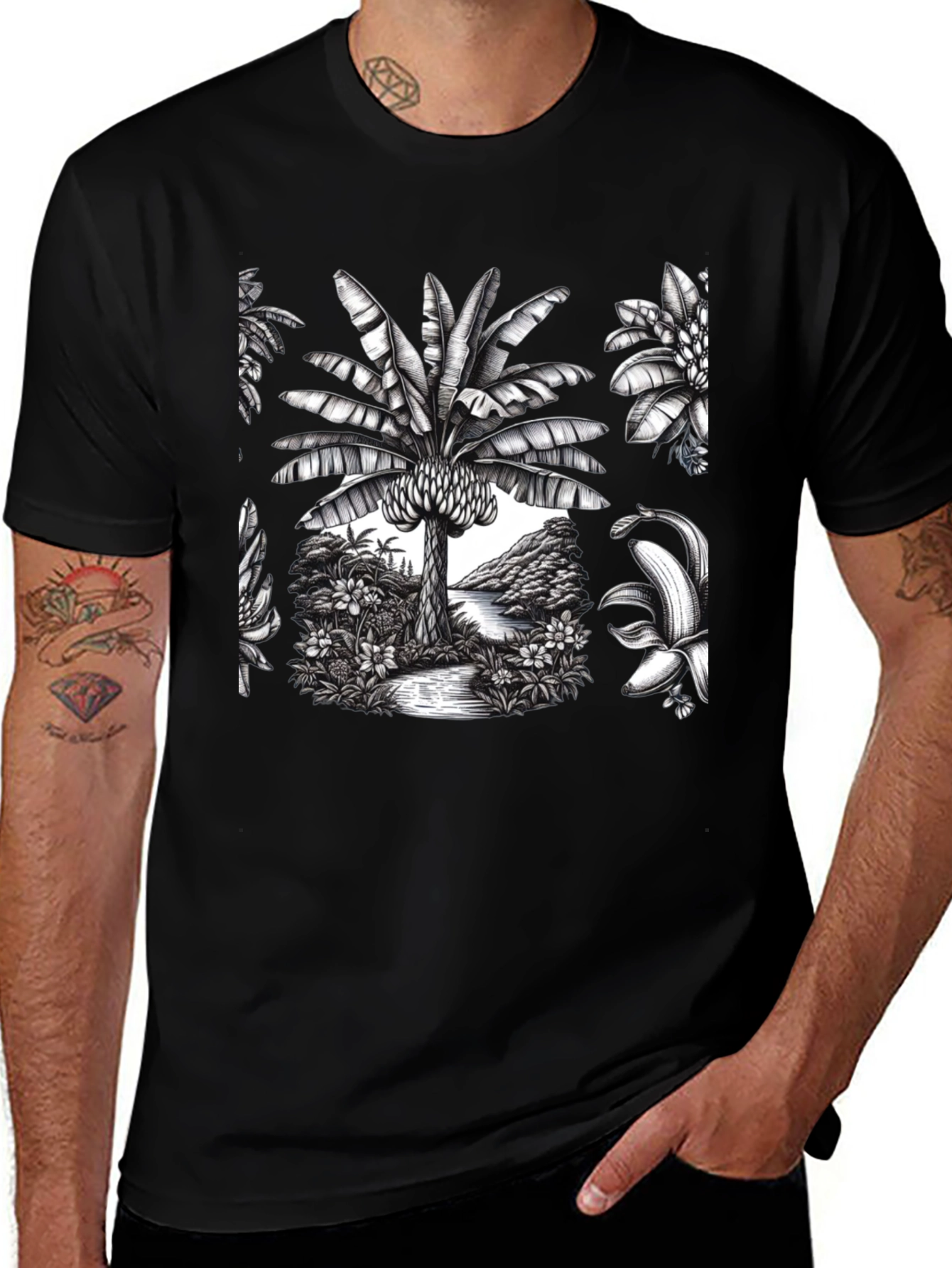 Tropical Banana Tree Graphic Tee