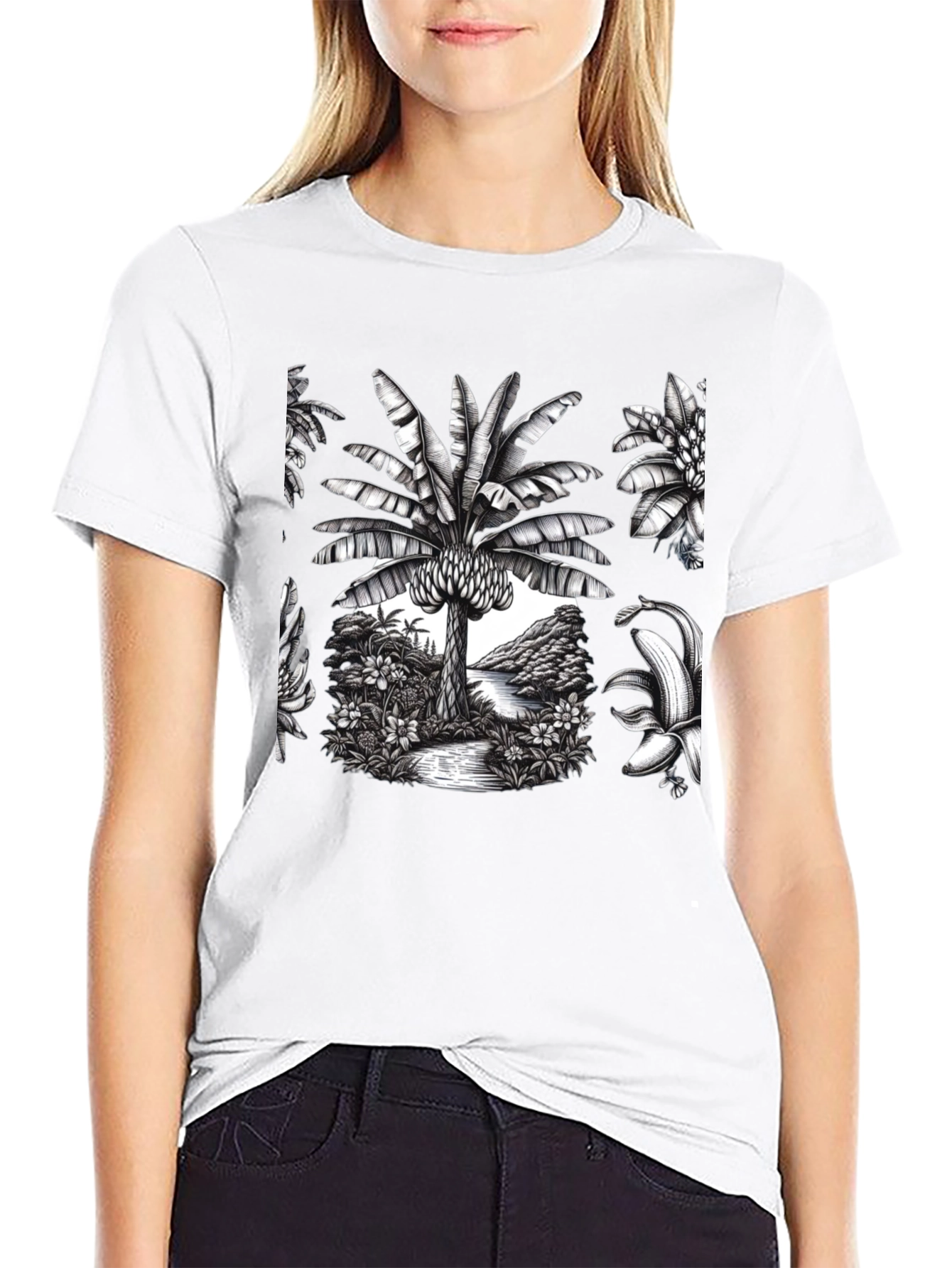 Tropical Banana Tree Graphic Tee