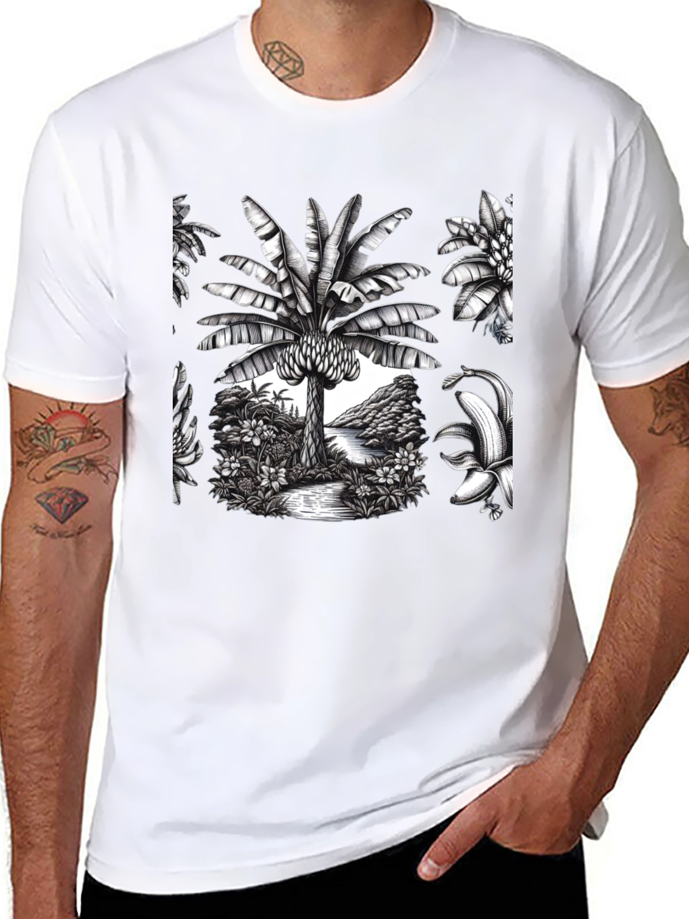 Tropical Banana Tree Graphic Tee
