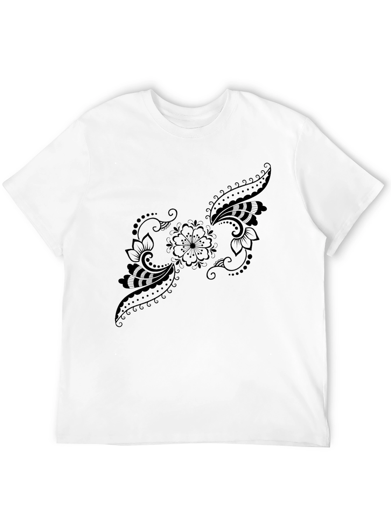 Black Floral Paisley T-Shirt - Stylish Casual Wear