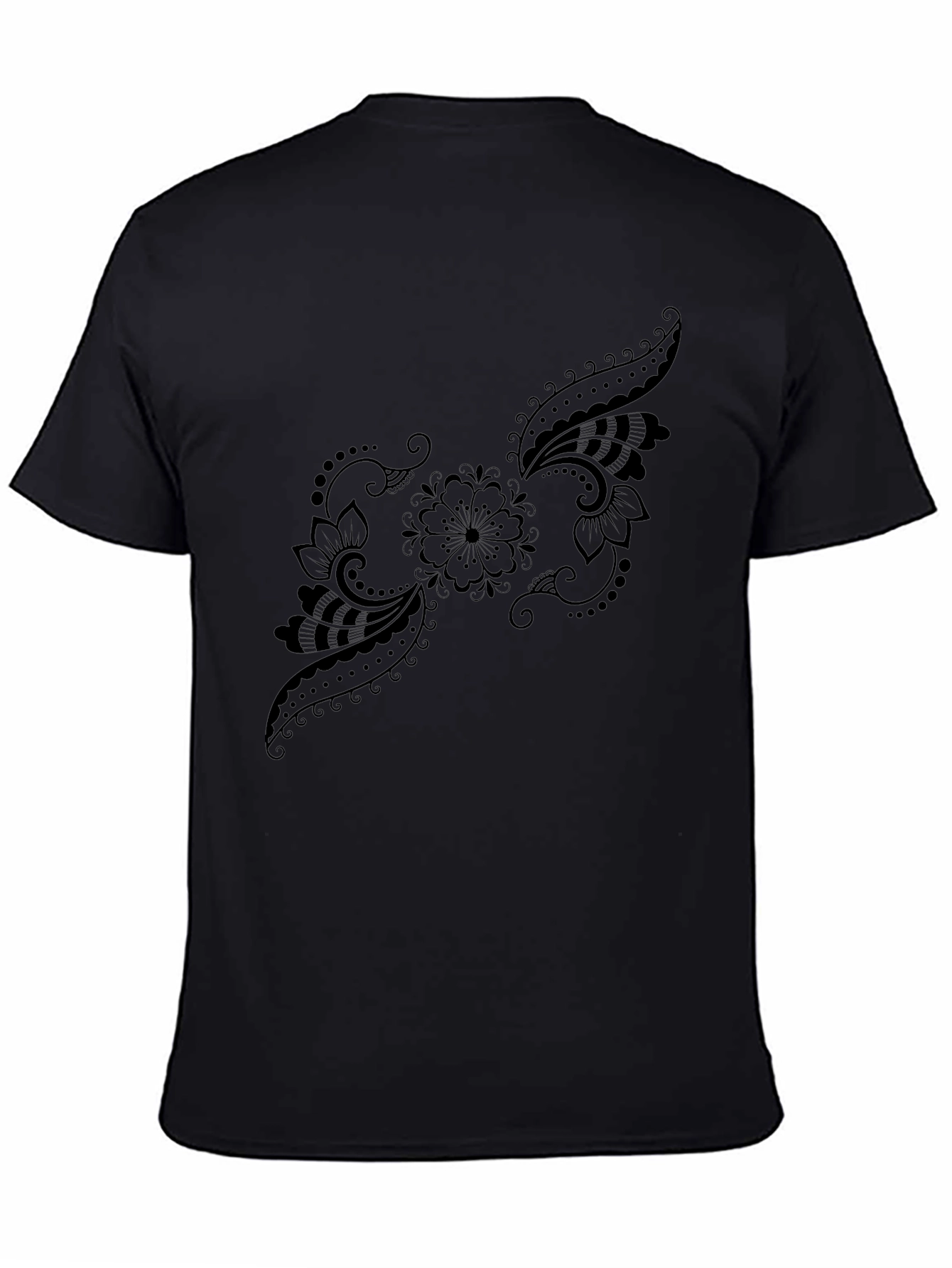 Black Floral Paisley T-Shirt - Stylish Casual Wear