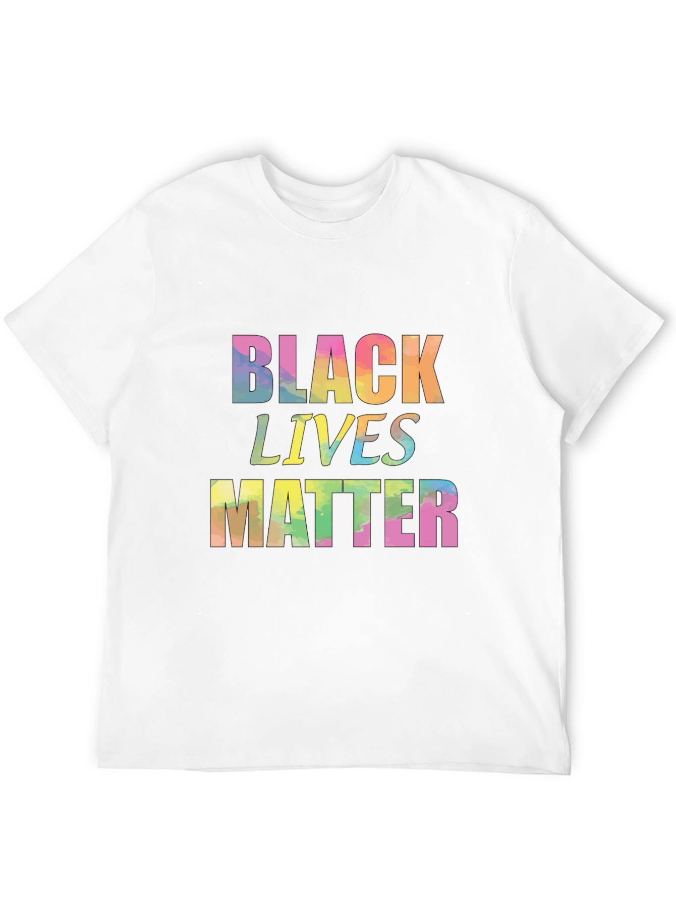 Black Lives Matter Rainbow Tie Dye Graphic Tee
