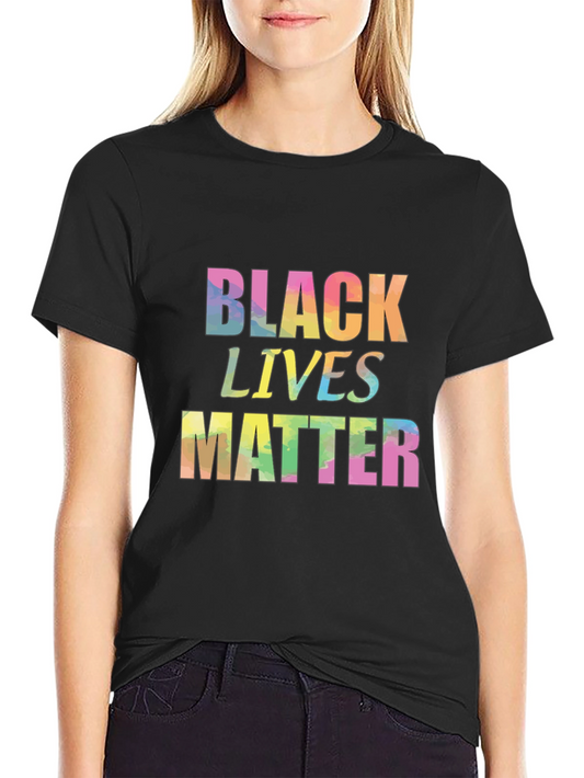 Black Lives Matter Rainbow Tie Dye Graphic Tee