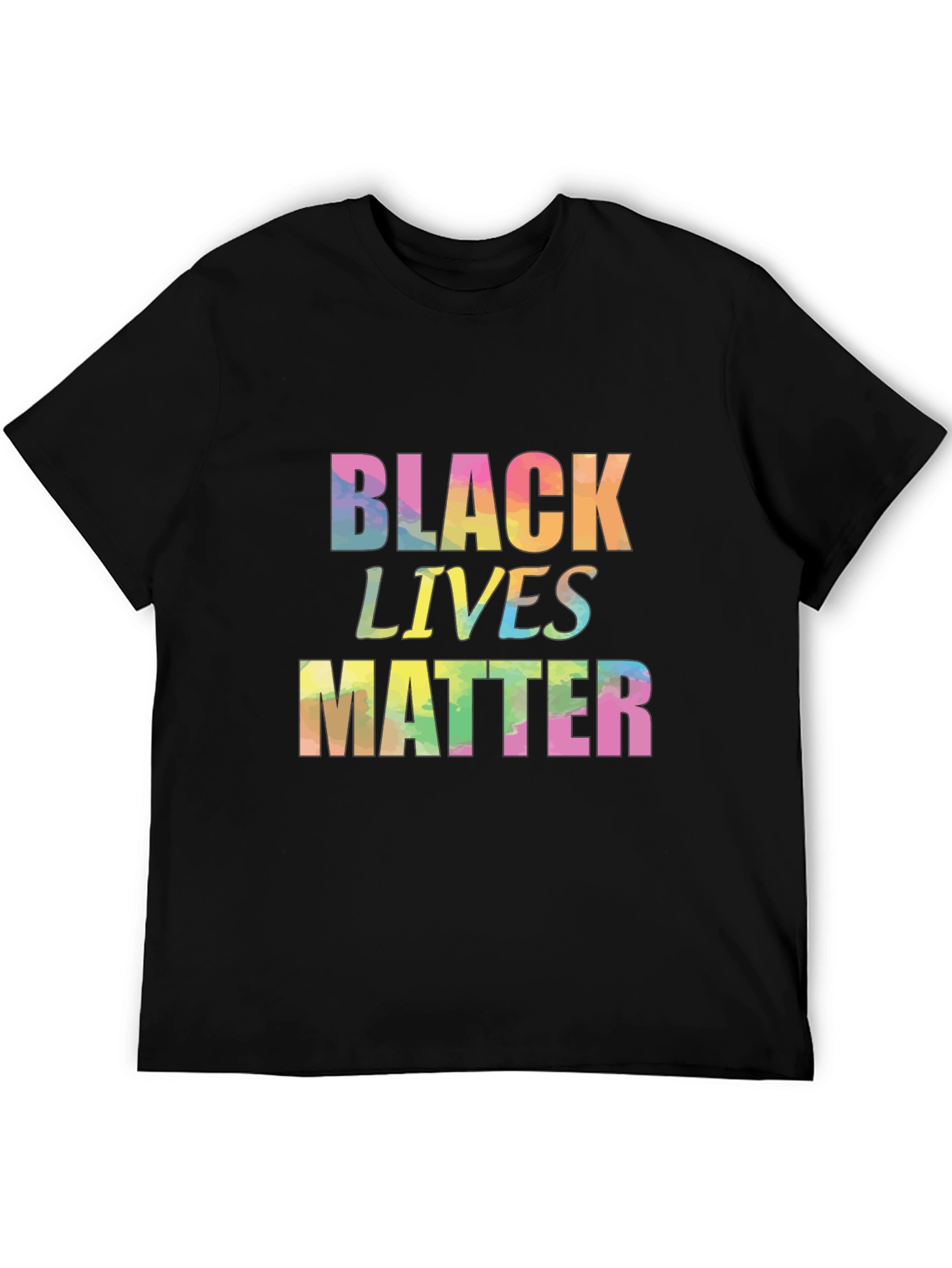 Black Lives Matter Rainbow Tie Dye Graphic Tee