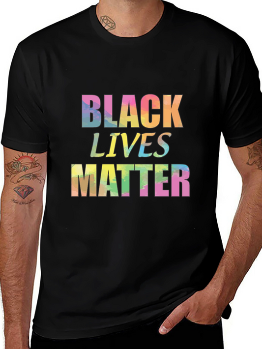 Black Lives Matter Rainbow Tie Dye Graphic Tee