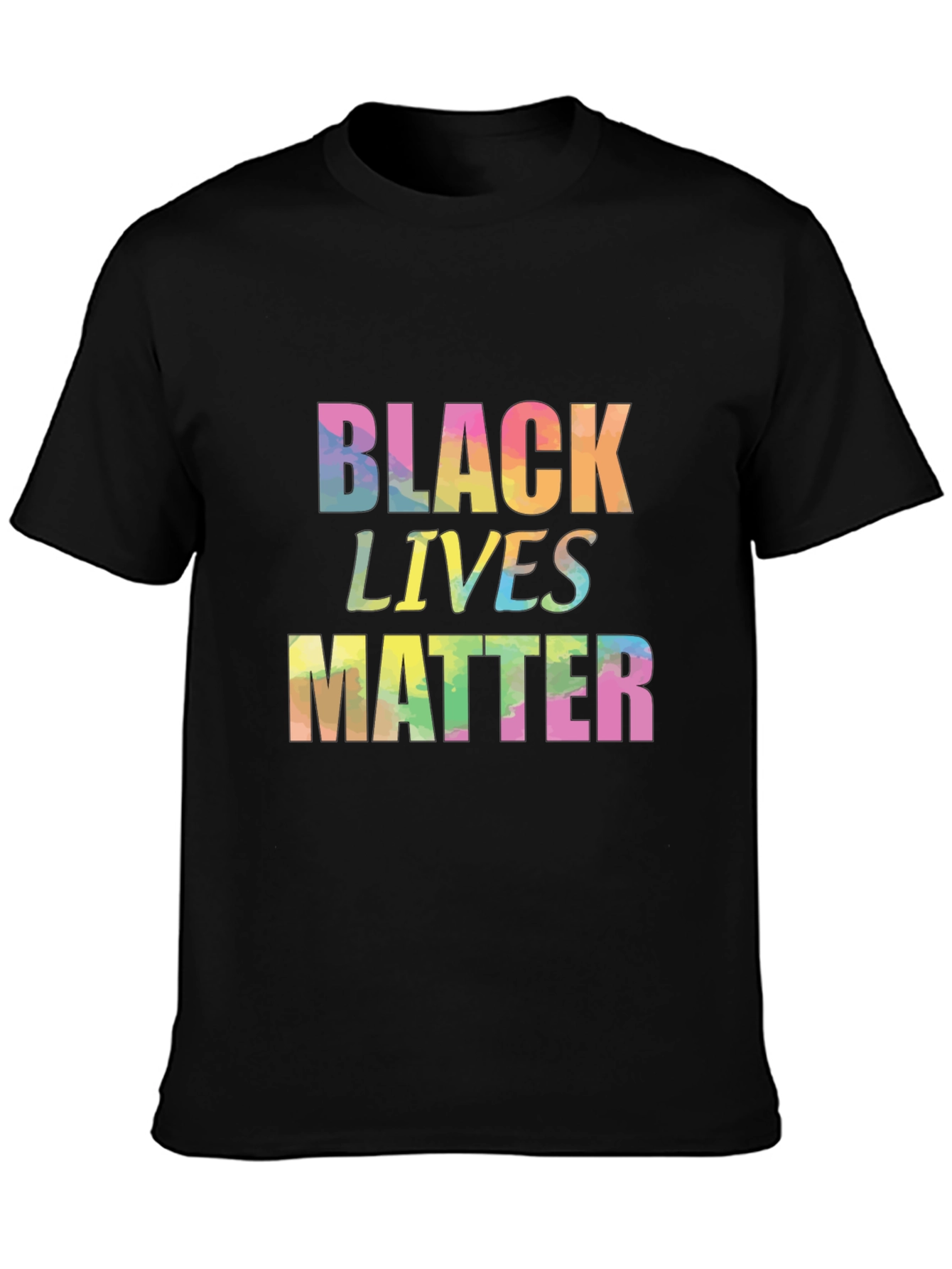 Black Lives Matter Rainbow Tie Dye Graphic Tee