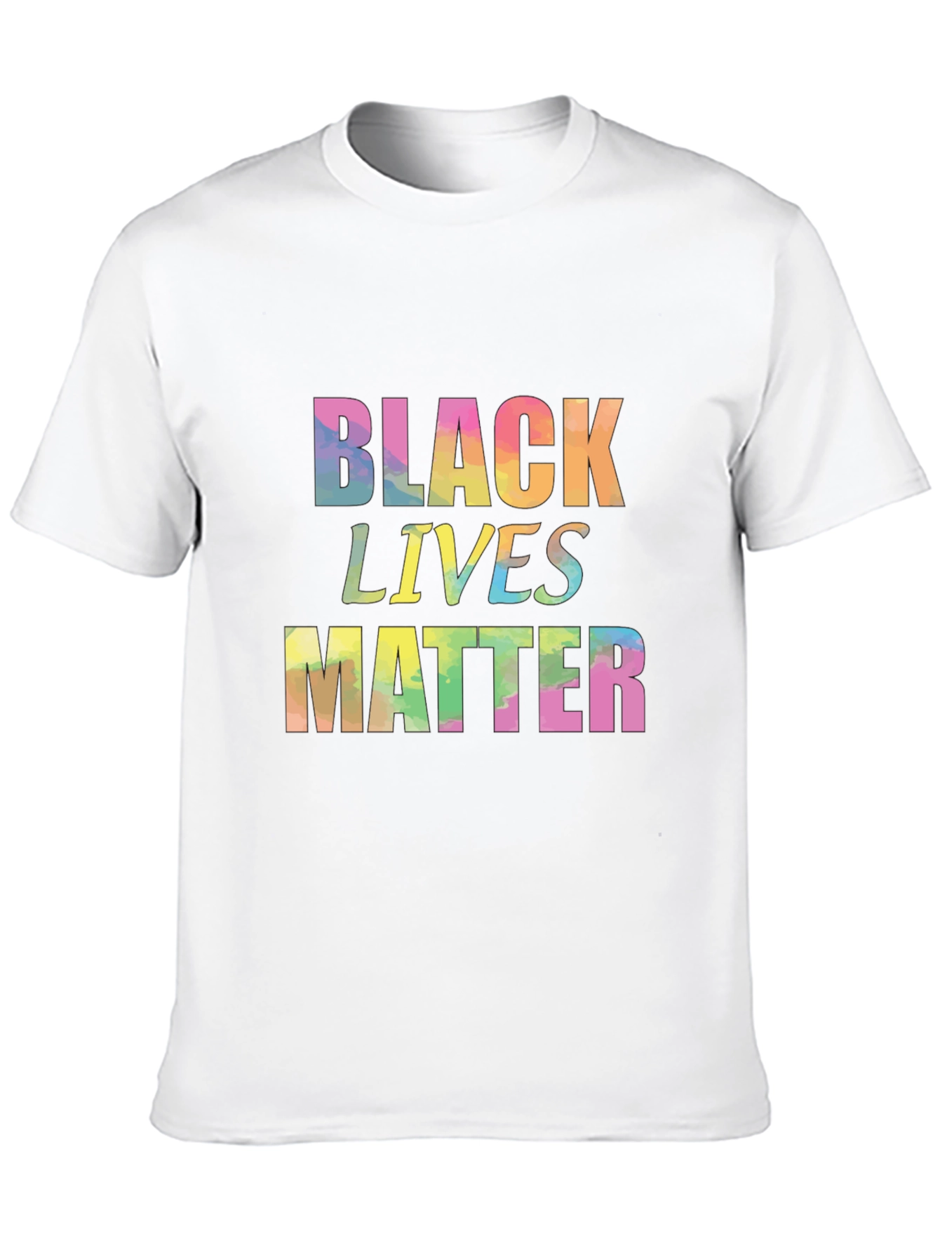 Black Lives Matter Rainbow Tie Dye Graphic Tee
