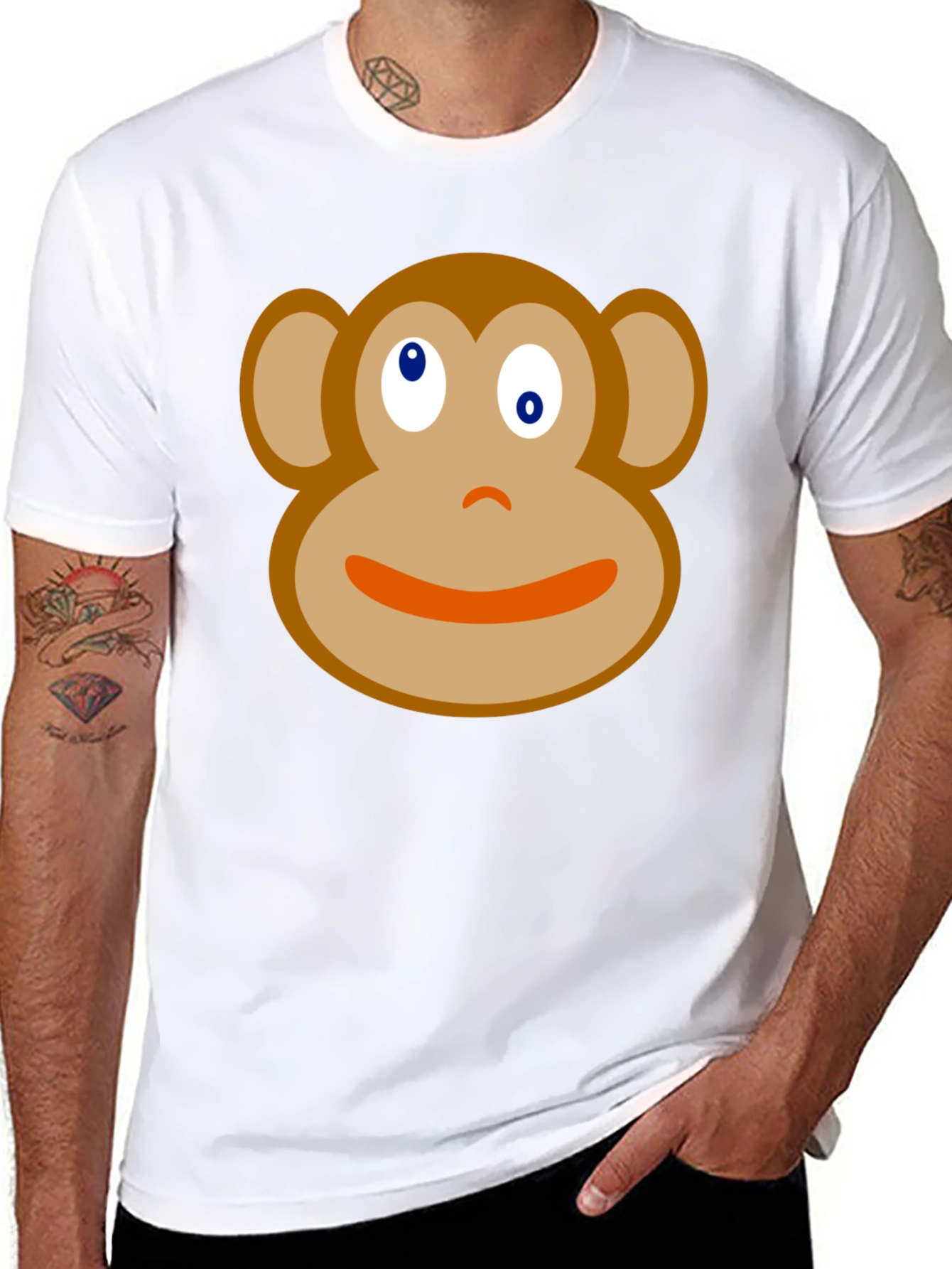 Monkey Face Graphic Tee - Soft Cotton Blend