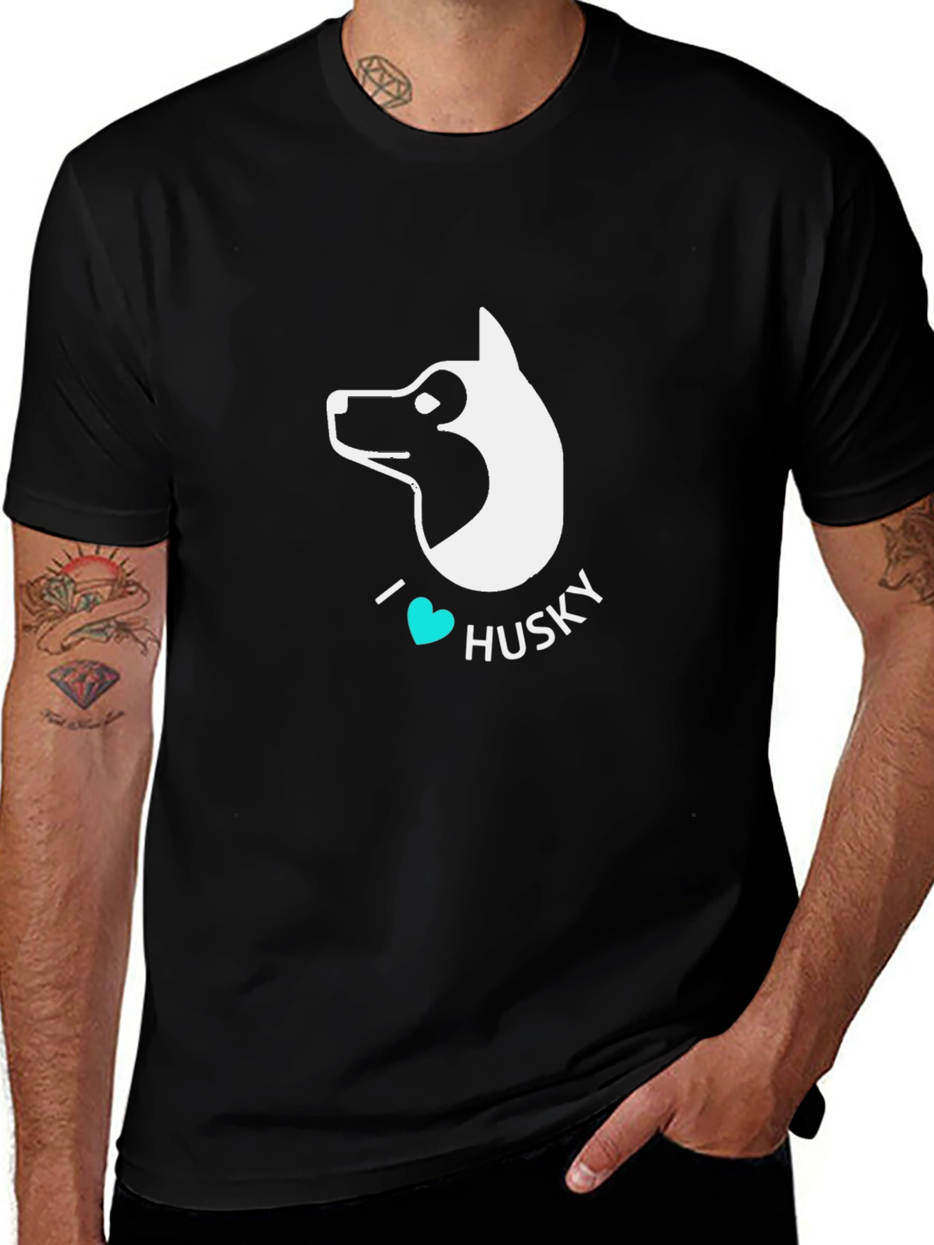 I Heart Husky Black T-Shirt