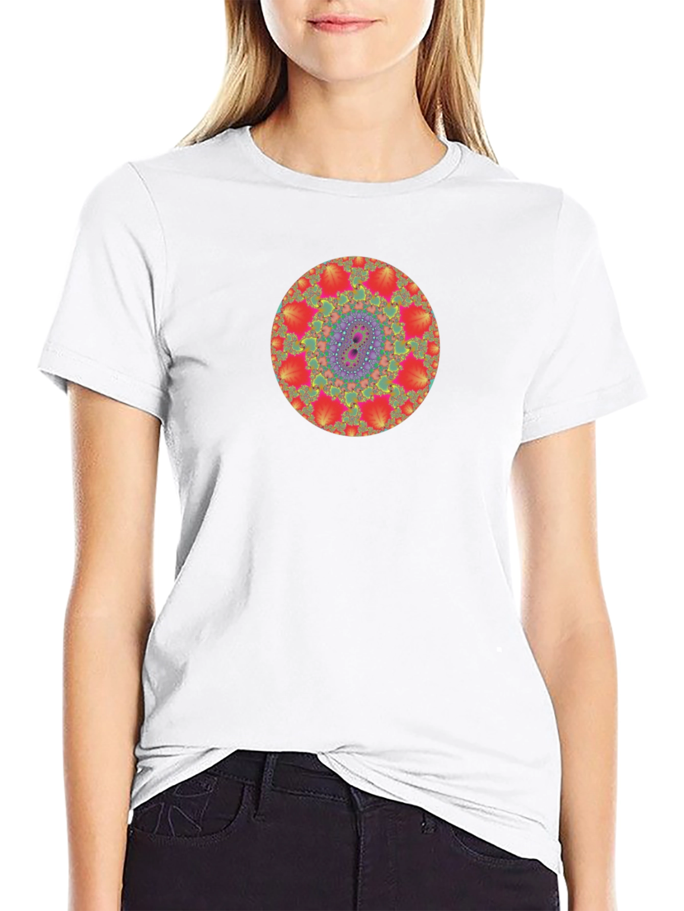 Fractal Mandala Graphic Tee - Unique Design