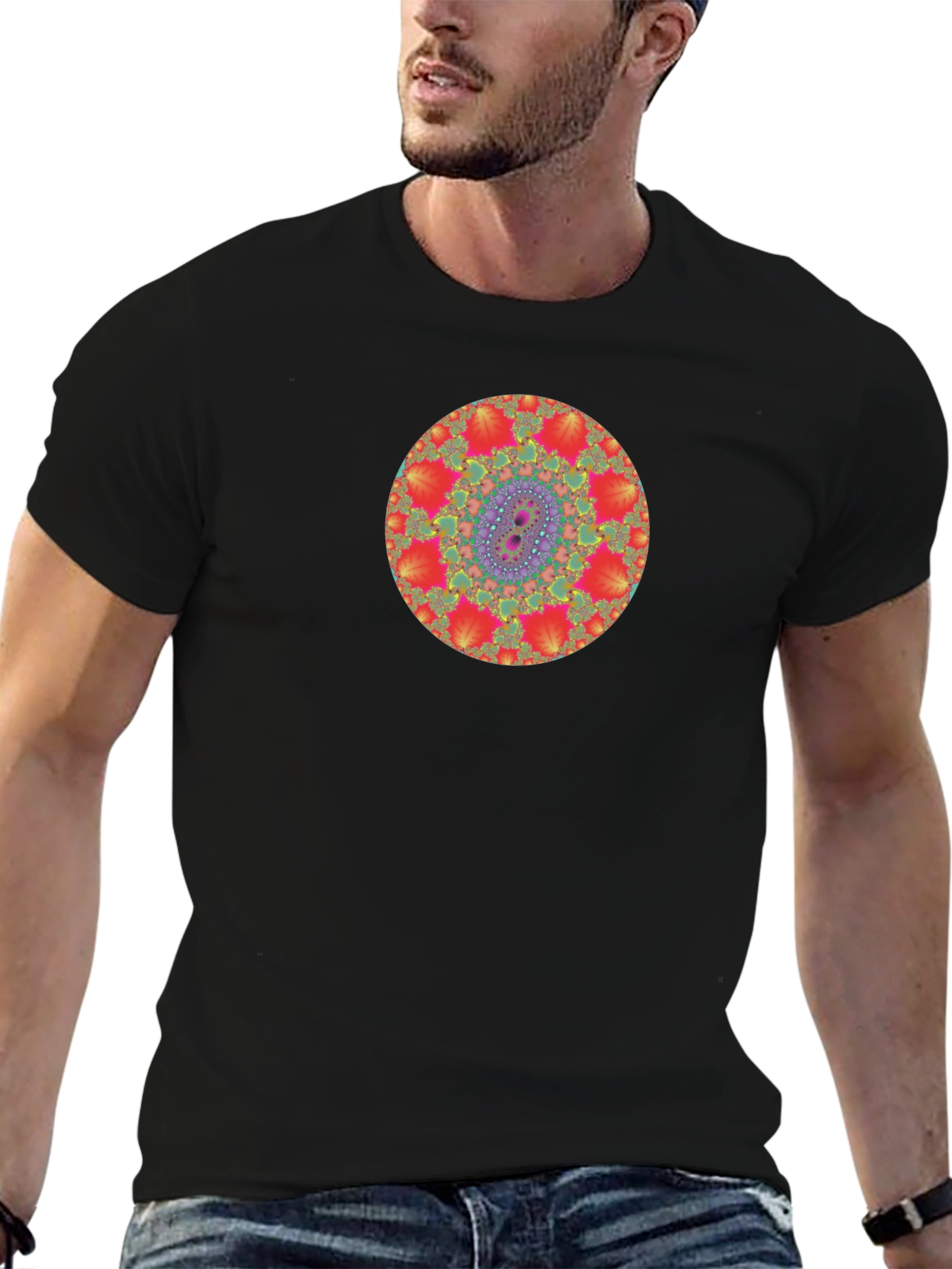 Fractal Mandala Graphic Tee - Unique Design