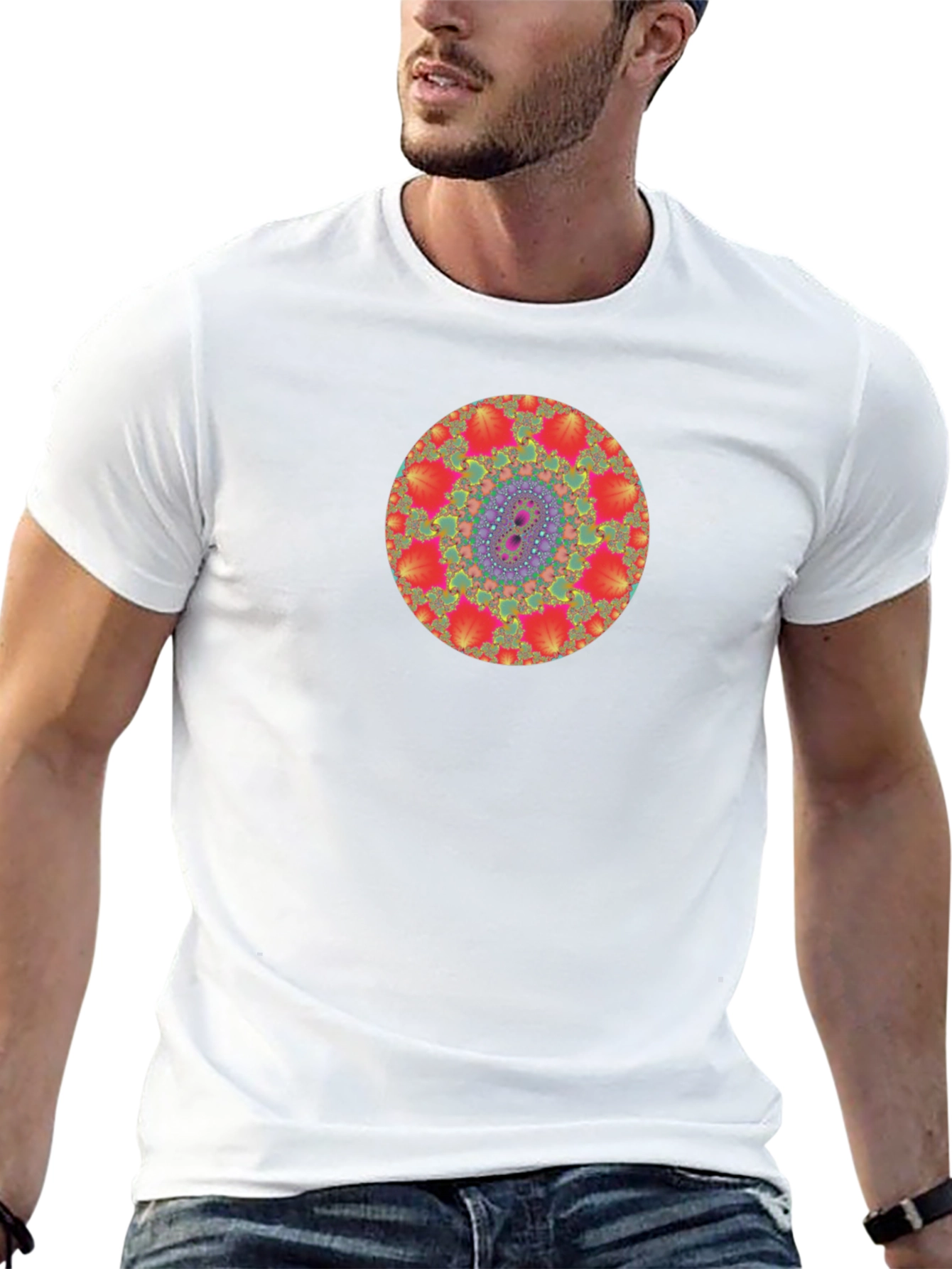 Fractal Mandala Graphic Tee - Unique Design