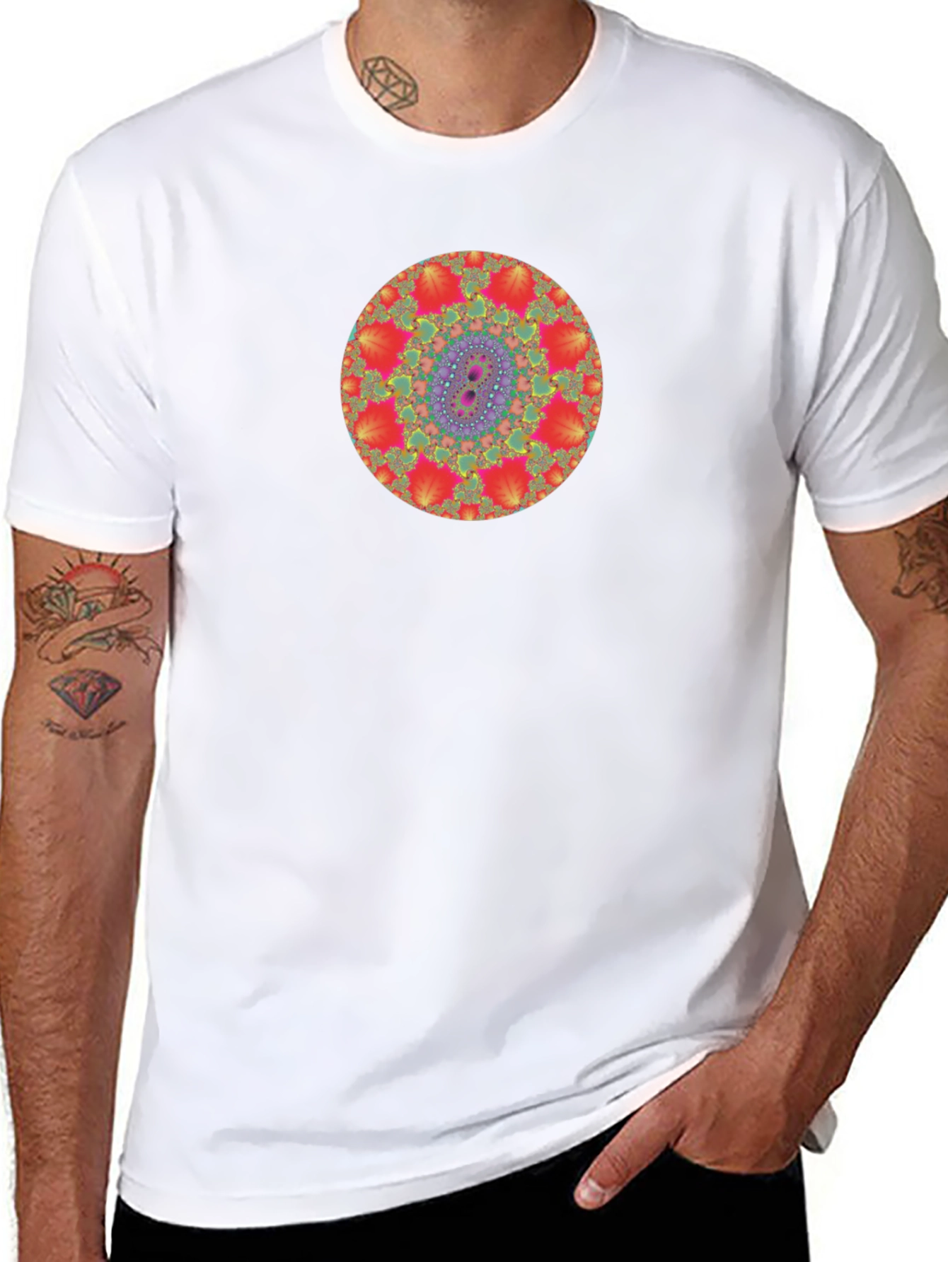Fractal Mandala Graphic Tee - Unique Design