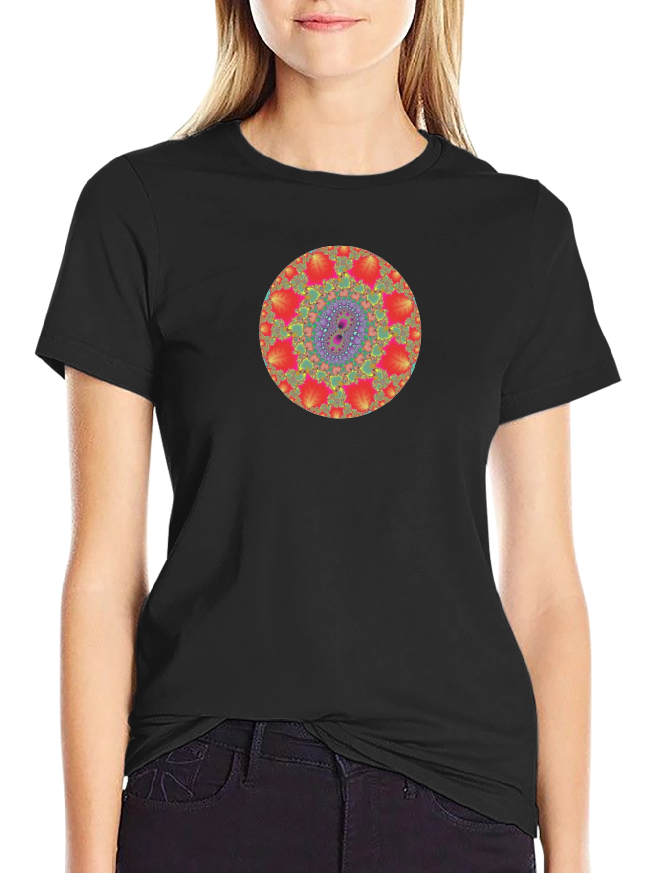 Fractal Mandala Graphic Tee - Unique Design
