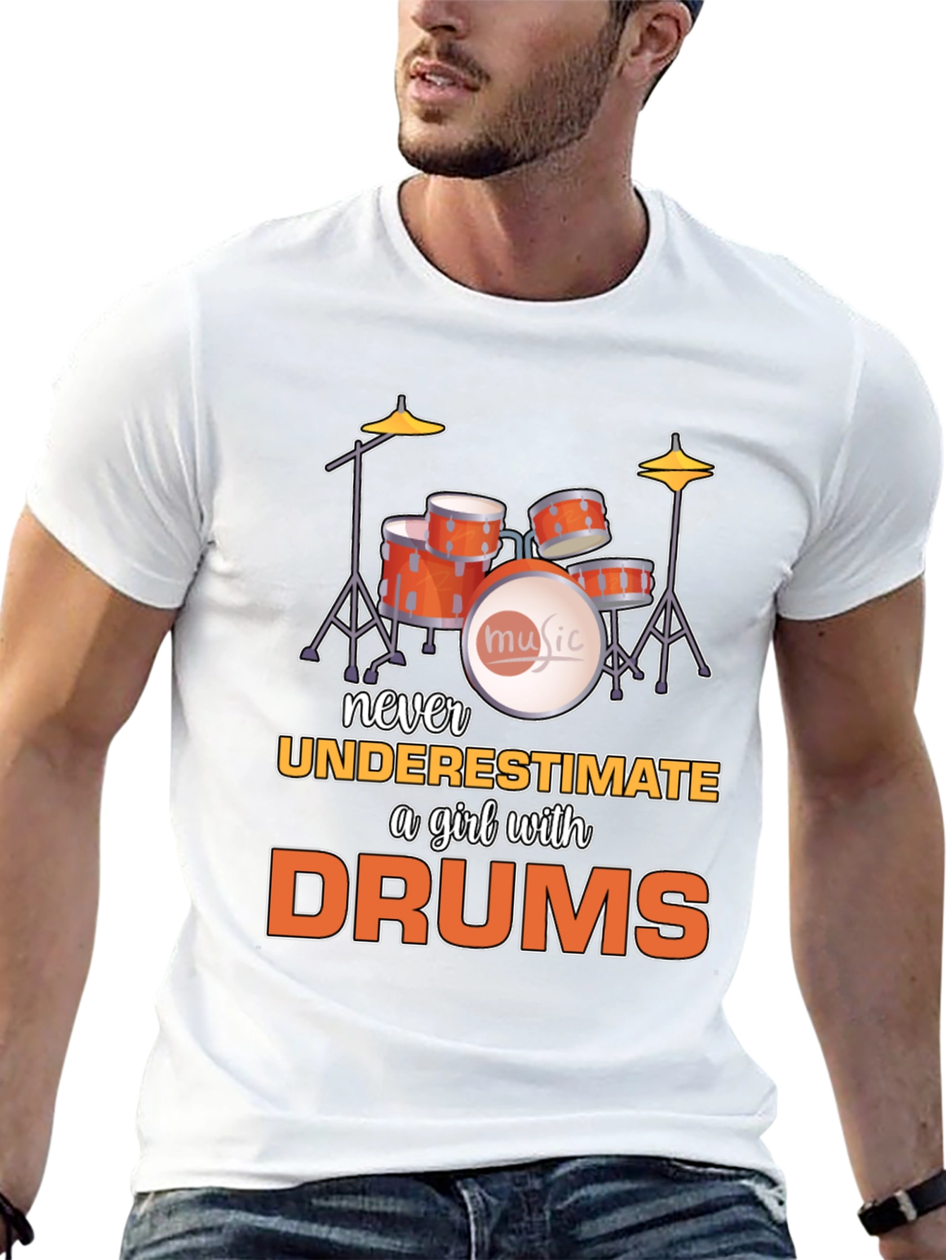 Never Underestimate a Girl with Drums T-Shirt