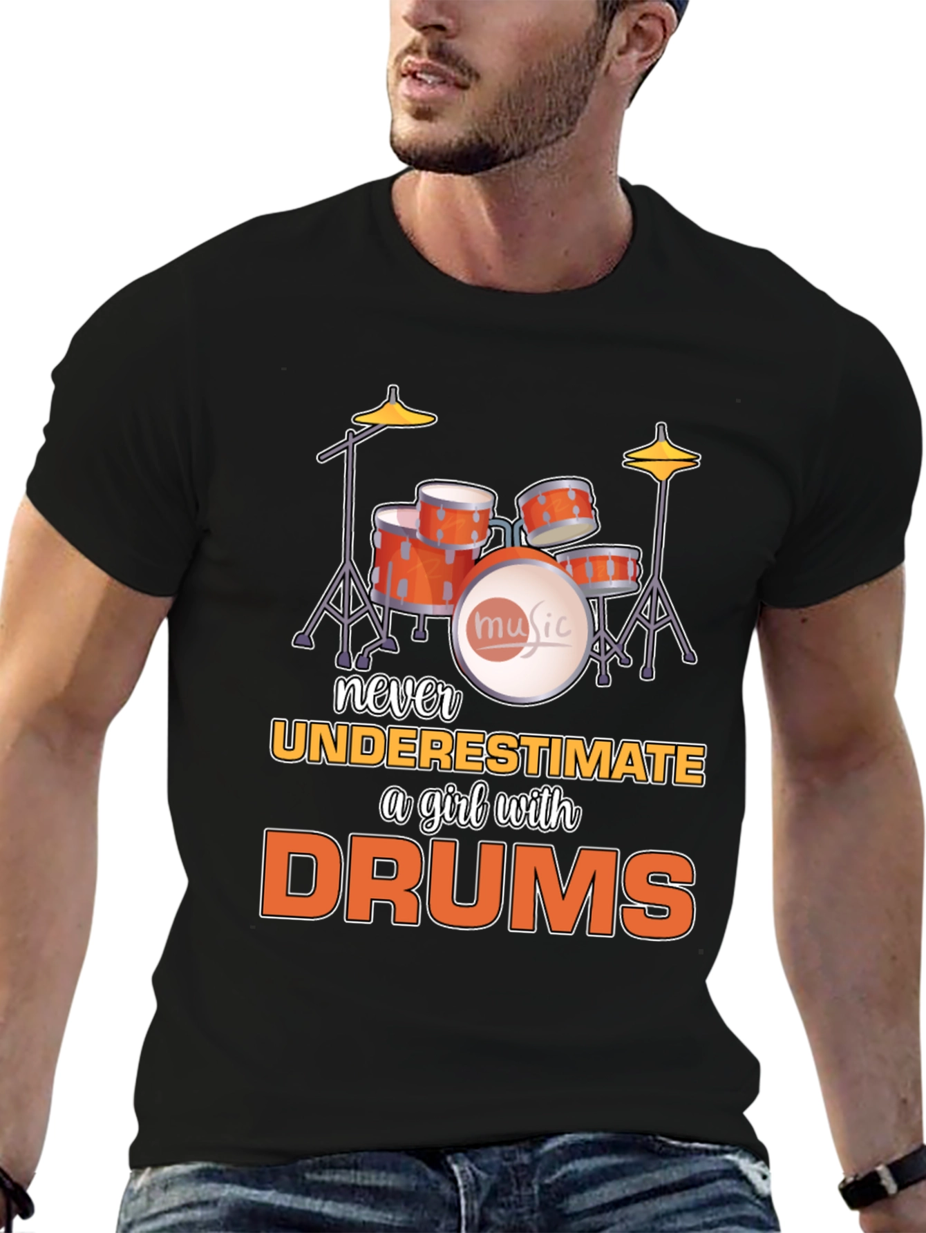 Never Underestimate a Girl with Drums T-Shirt