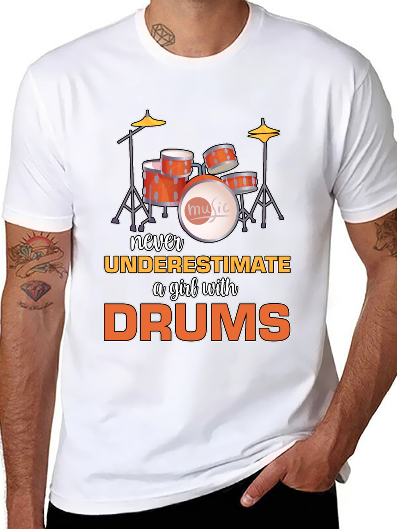 Never Underestimate a Girl with Drums T-Shirt