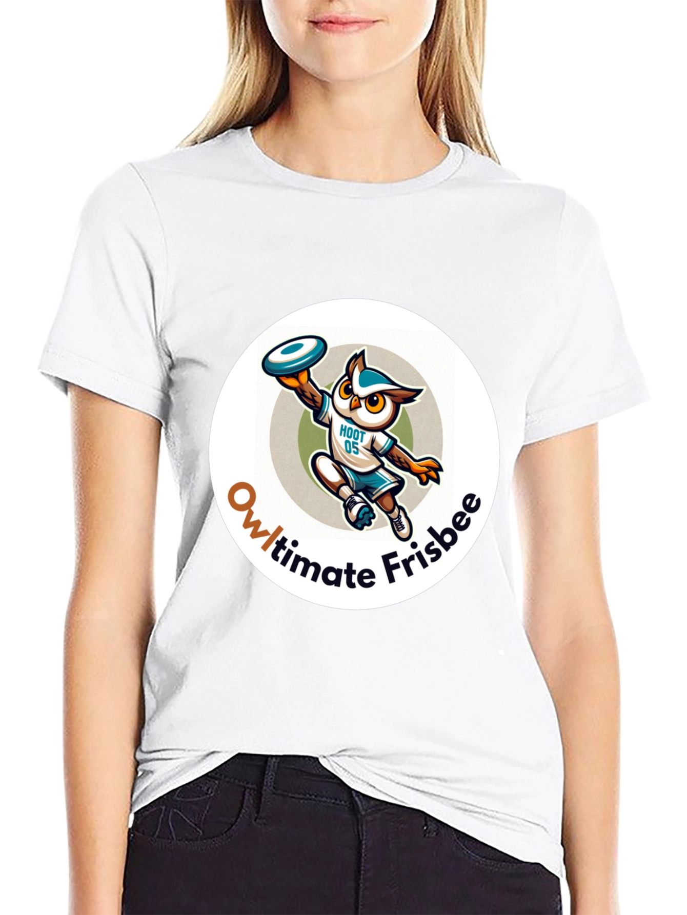 Owl Ultimate Frisbee Black T-Shirt