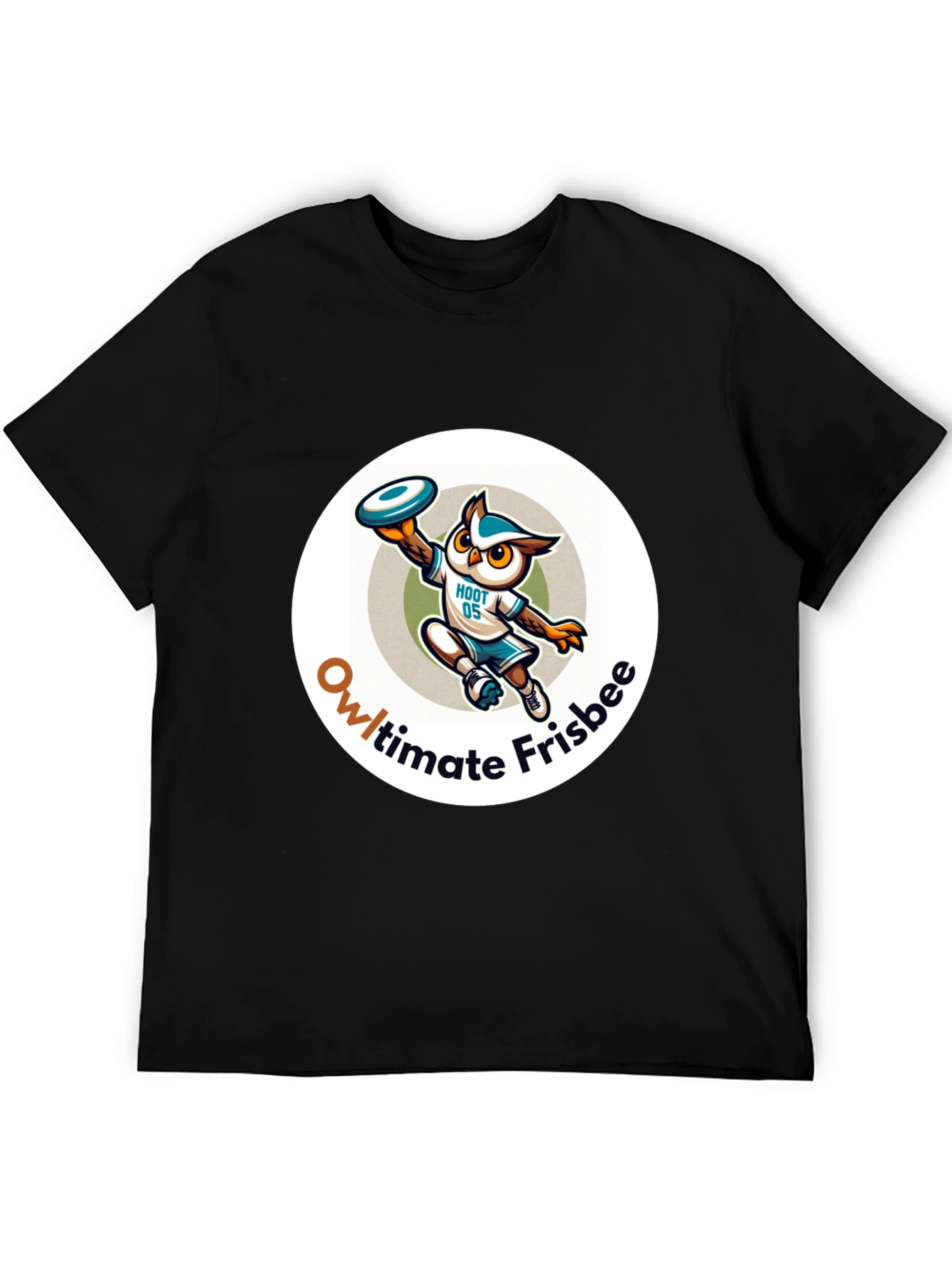 Owl Ultimate Frisbee Black T-Shirt