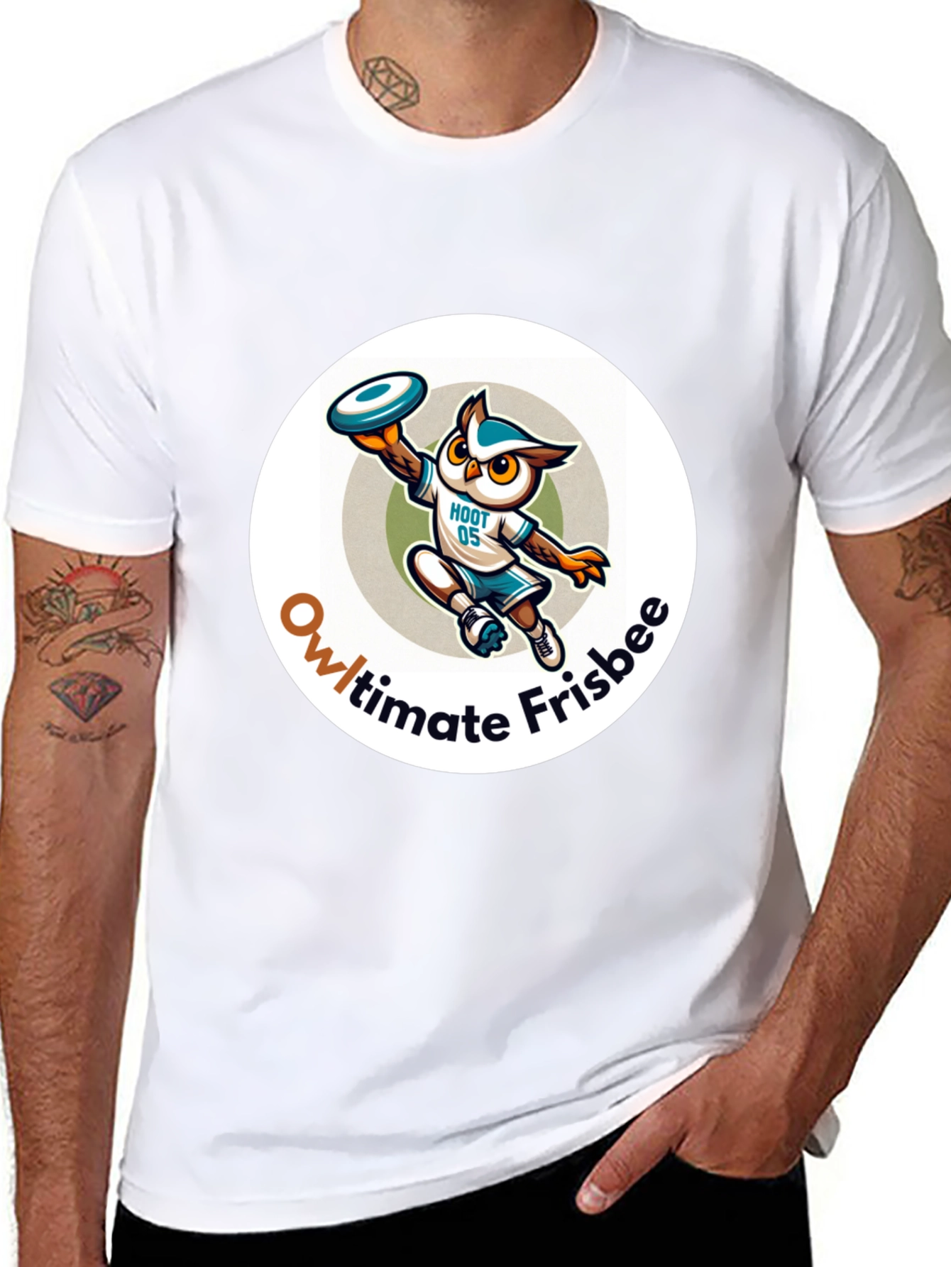 Owl Ultimate Frisbee Black T-Shirt