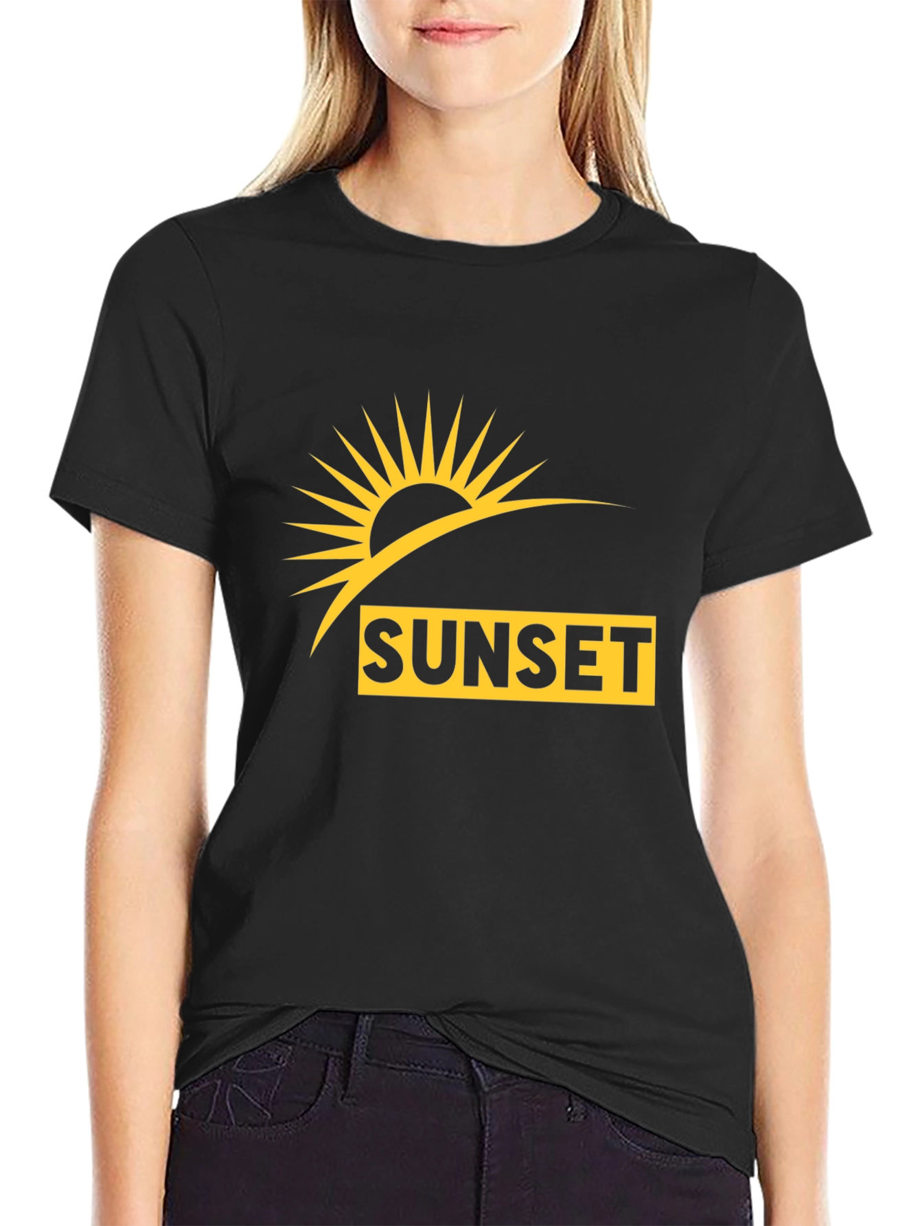 Sunset Graphic T-Shirt - Black Casual Wear
