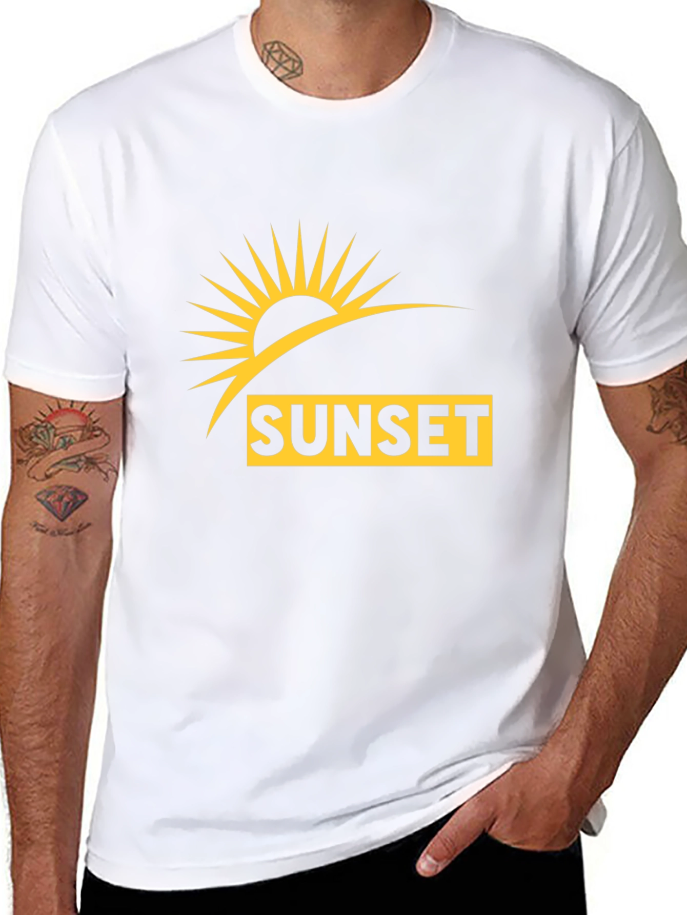 Sunset Graphic T-Shirt - Black Casual Wear