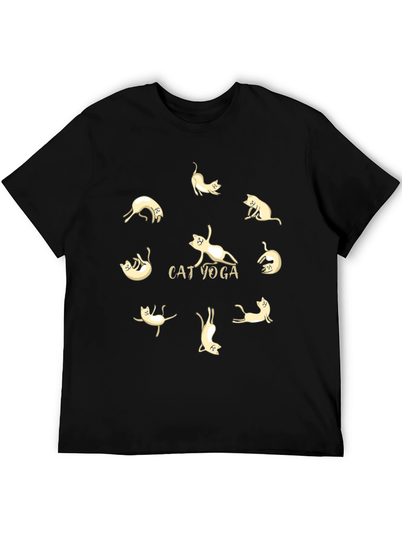 Cat Yoga Black T-Shirt